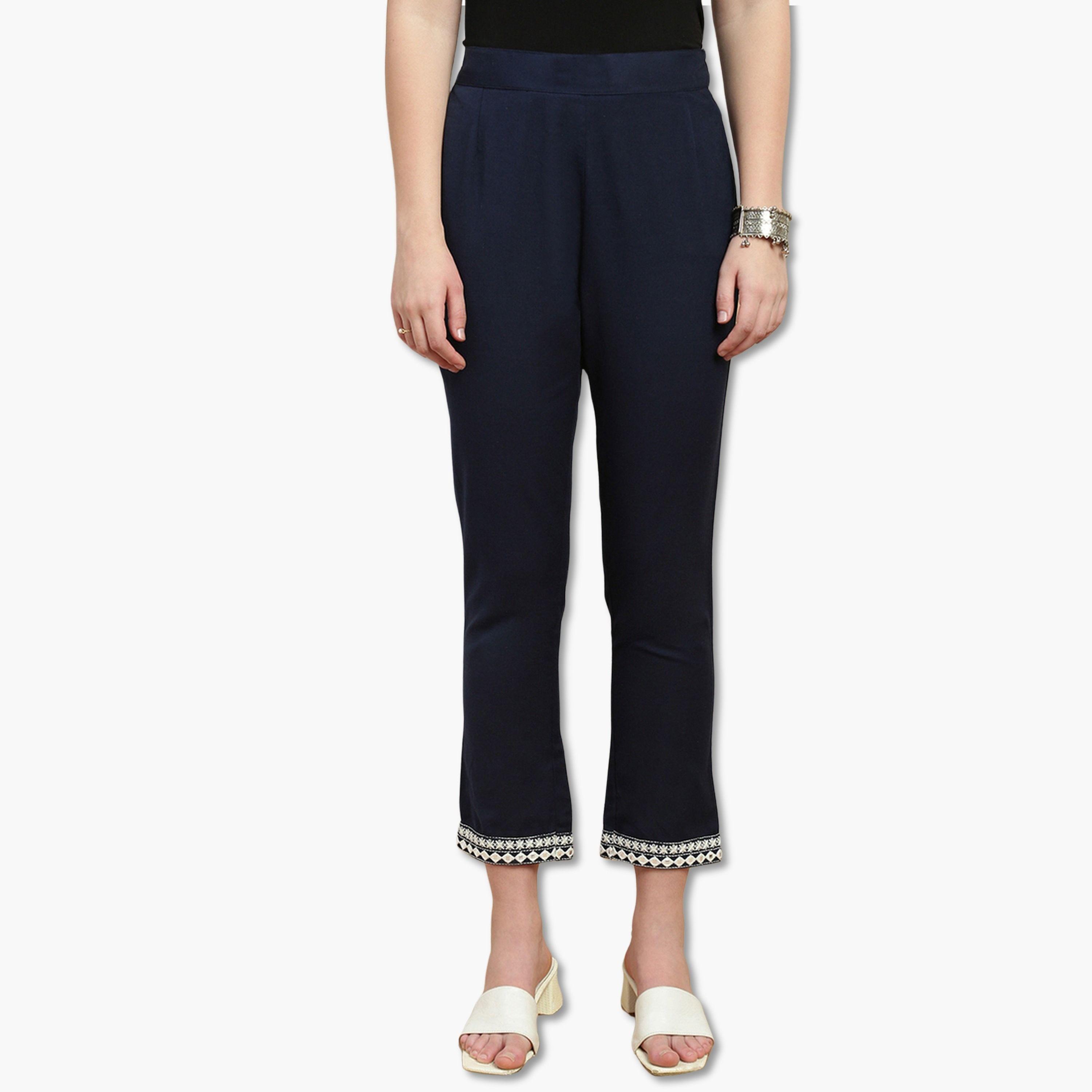 بنطلون بحافة مطرزة-women-clothing-bottoms-trousers-image-1