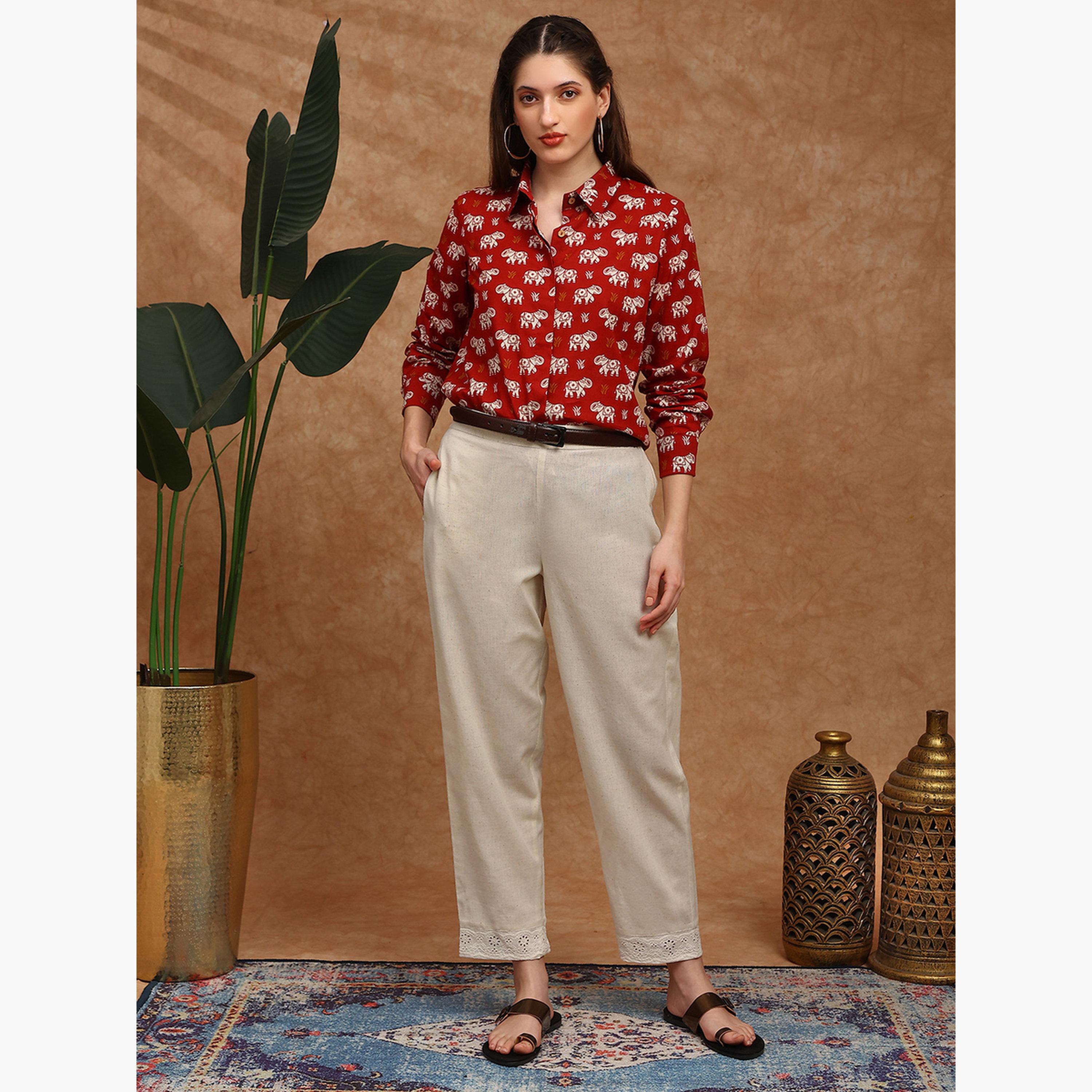 بنطلون كتان بأرجل مستقيمة-women-clothing-bottoms-trousers-image-2