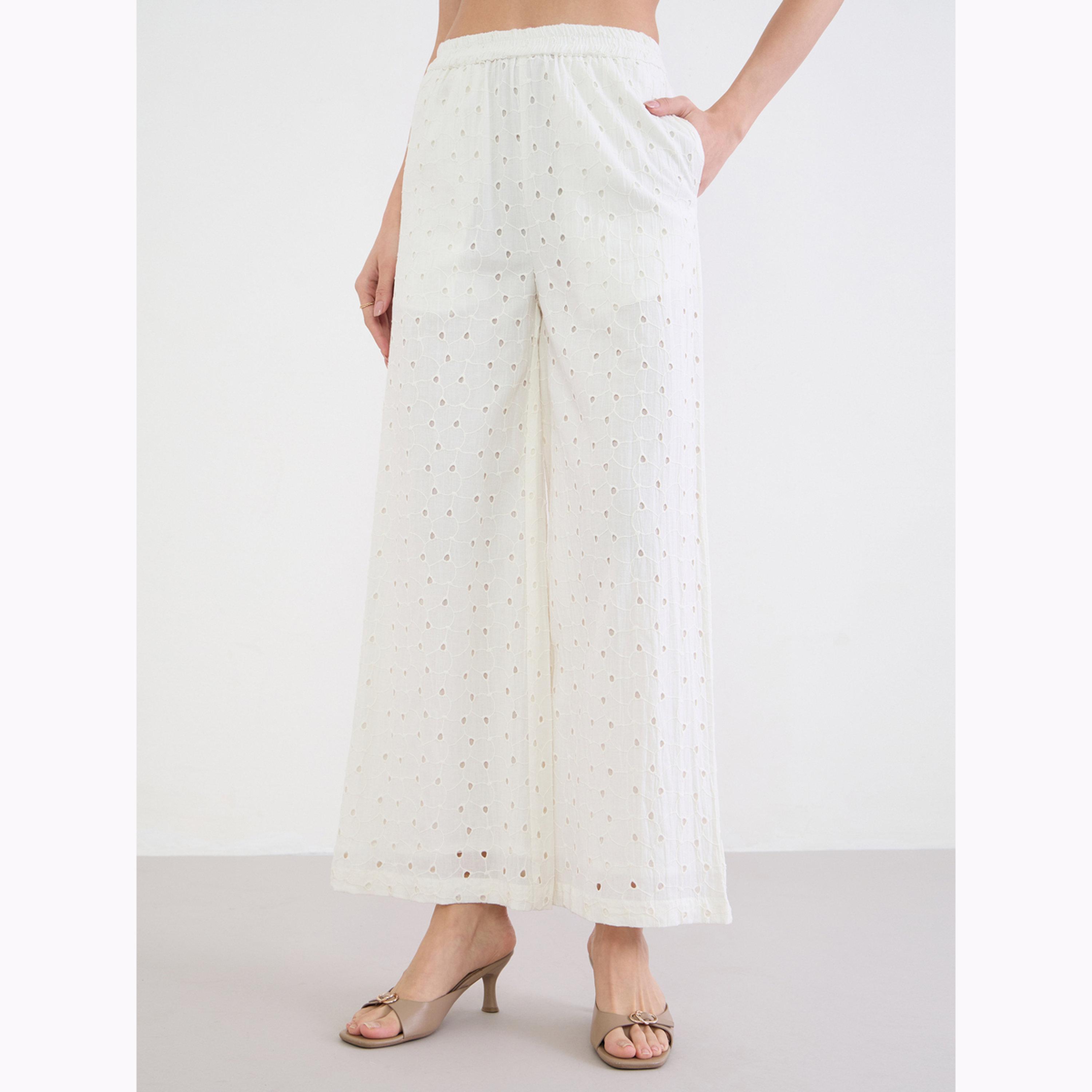 بنطال بأرجل واسعة وتفاصيل شيفلي-women-clothing-bottoms-joggers-image-1