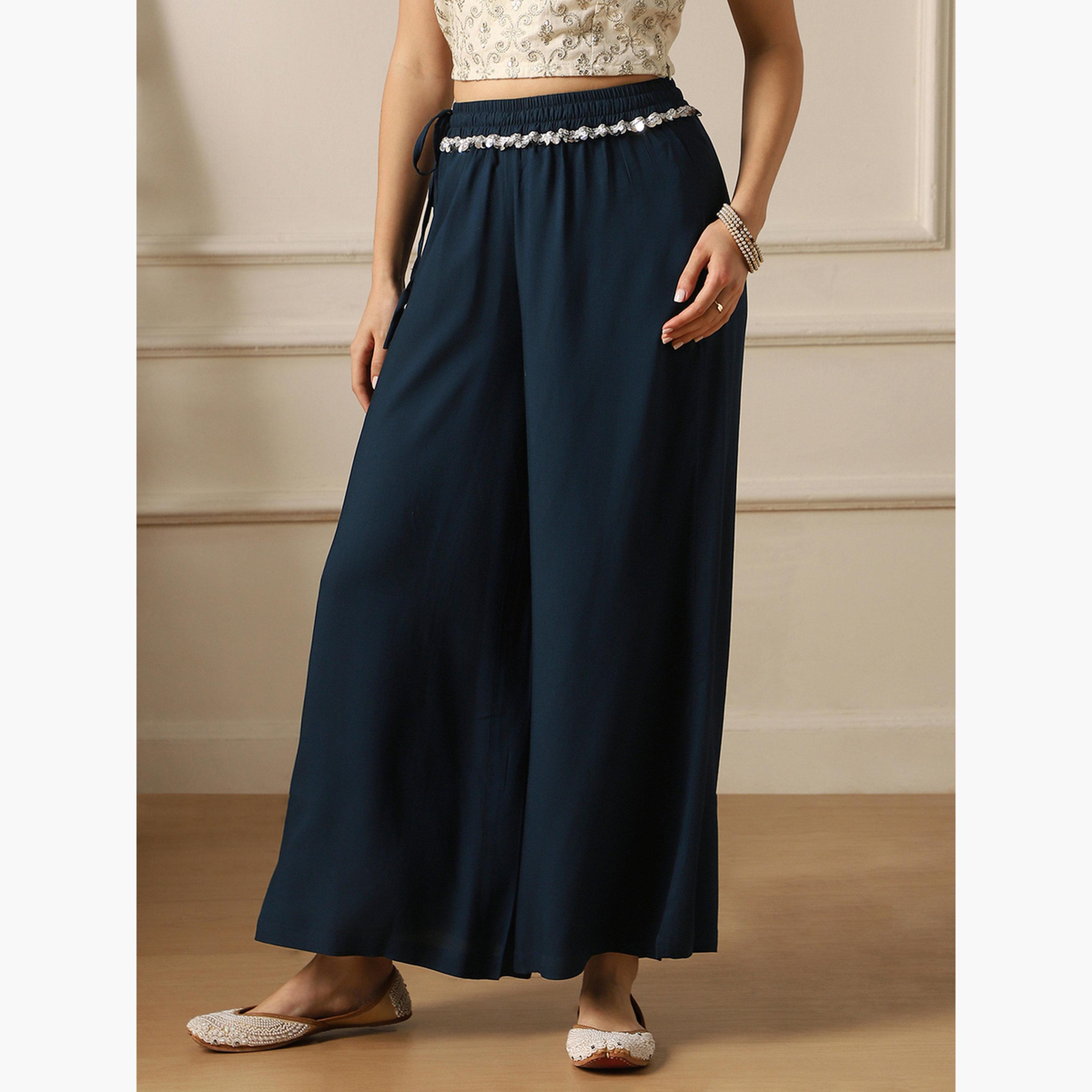 Globus X Styli Women Wide Leg Palazzo Pants-women-clothing-ethnicwear-bottoms-palazzos-image-3