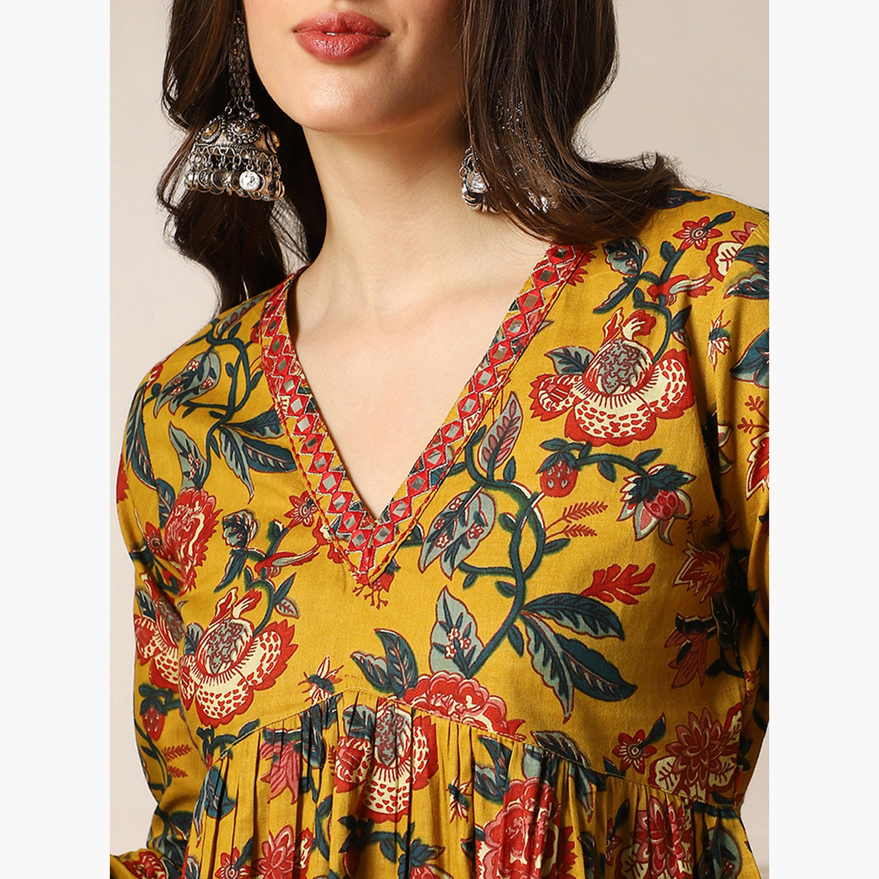 تونيك مطرز بطبعة زهور-women-clothing-ethnicwear-kurtas-image-5