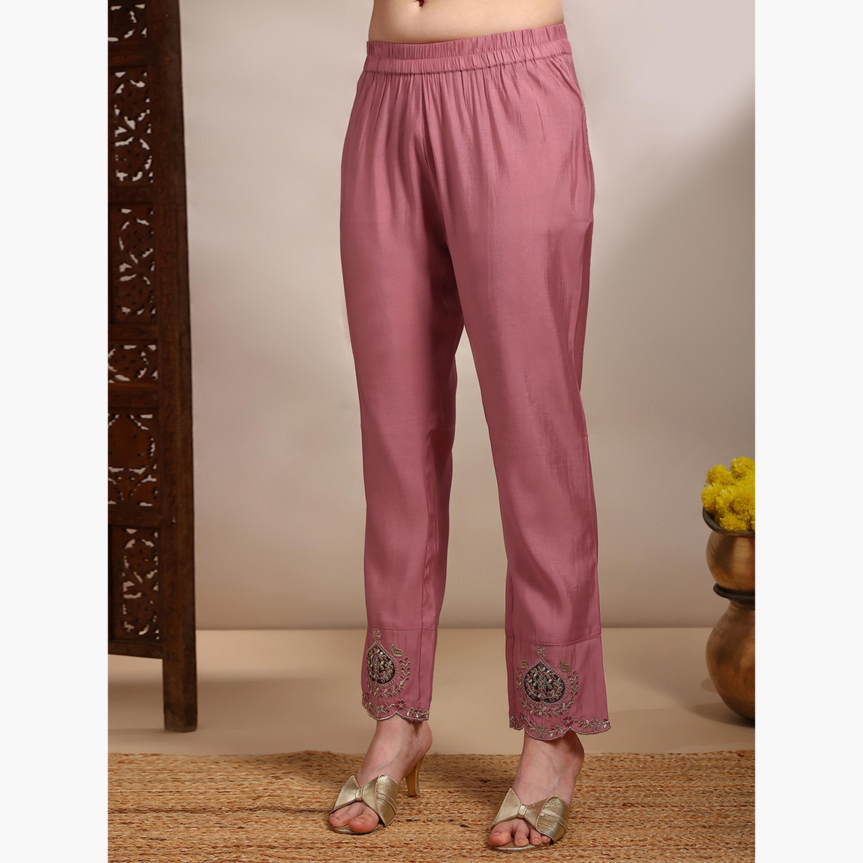 Globus X Styli Women Purple Zari Embroidered Kurta with Pants Set-women-clothing-ethnicwear-kurtasets-image-5