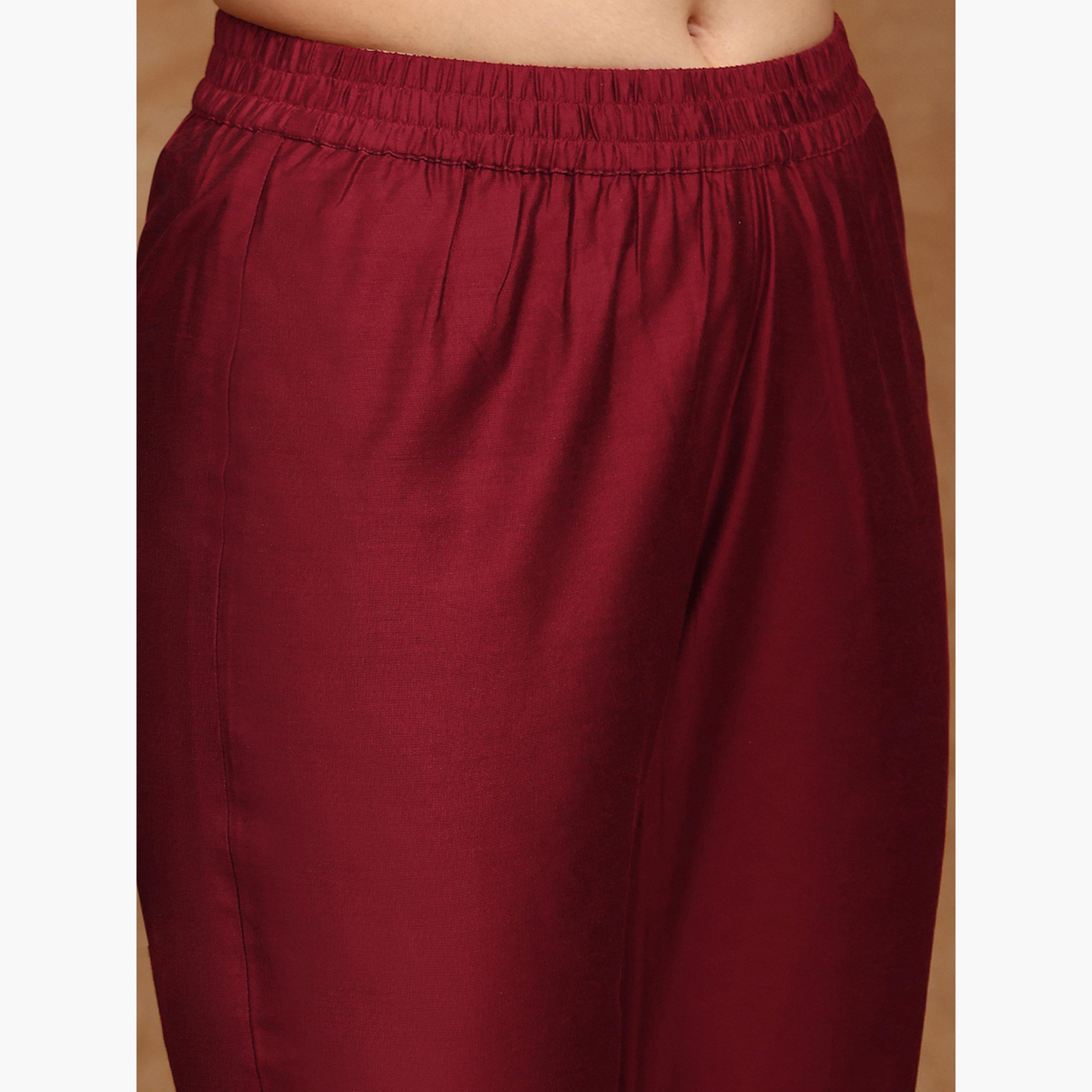 طقم كورتا وبنطال بطبعة أزهار فويل-women-clothing-ethnicwear-kurtasets-image-5