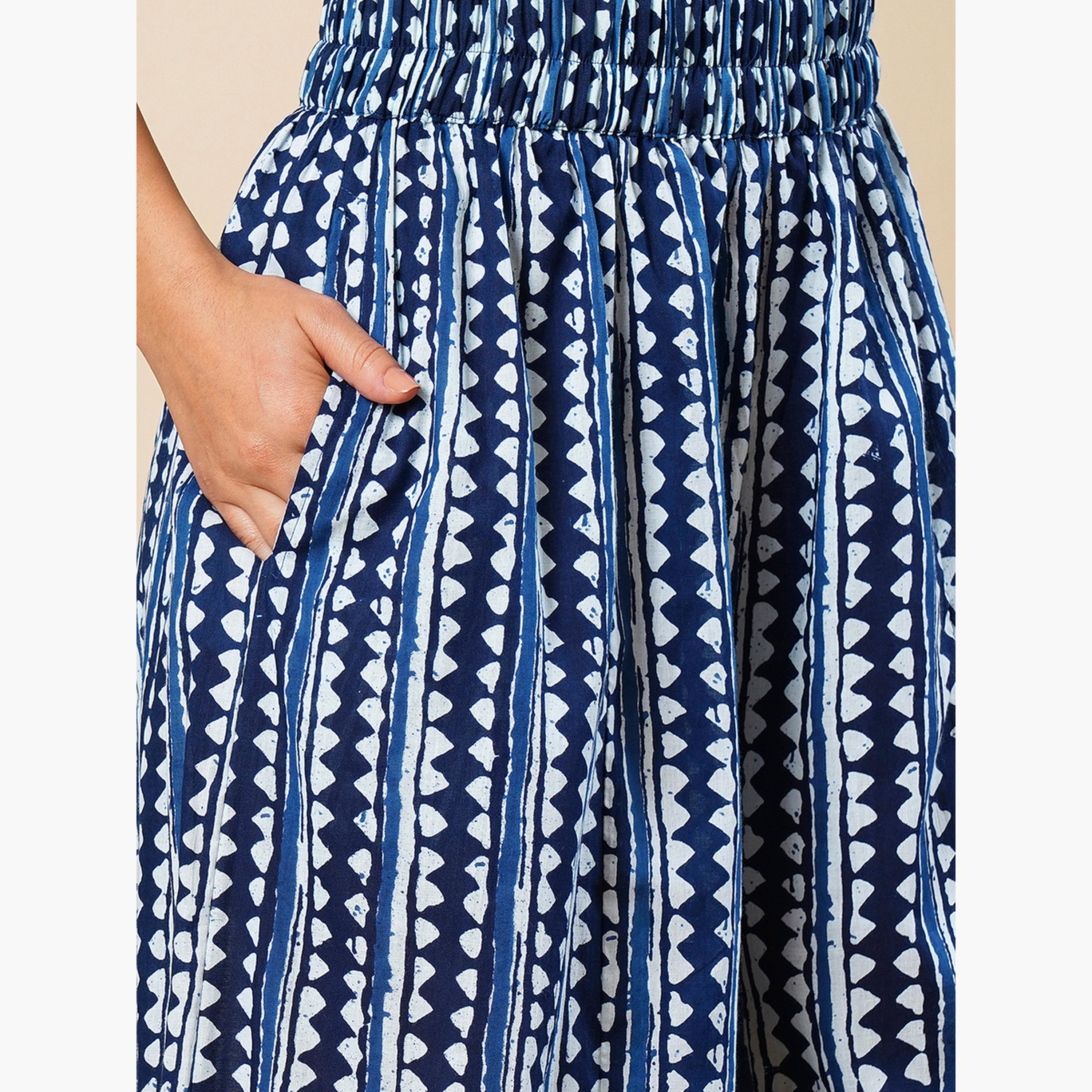 بنطلون بالازو تراثي بطبعة هندسية-women-clothing-ethnicwear-bottoms-palazzos-image-4