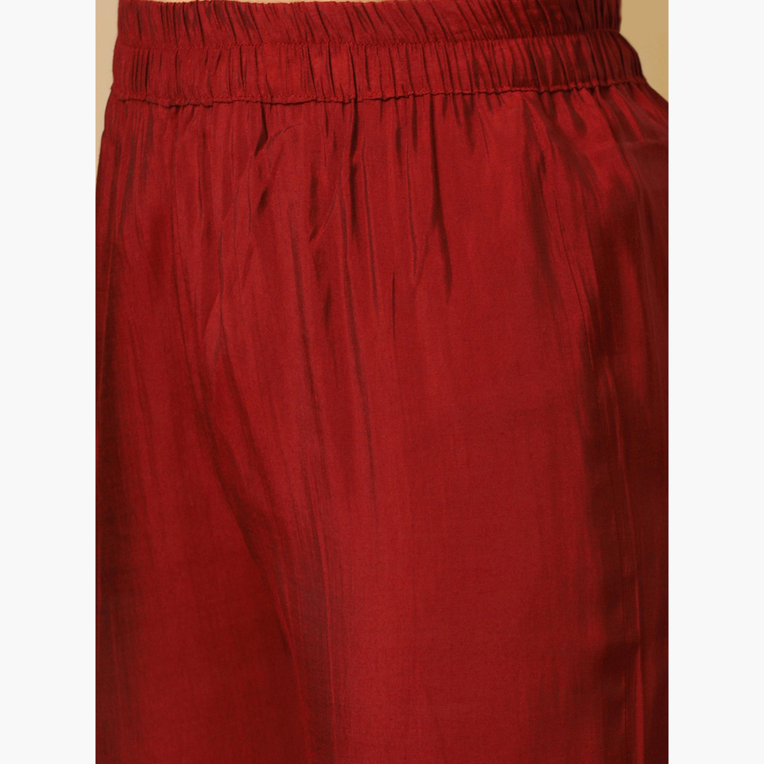 طقم كورتا أناركالي وبنطال بخصر مطاطي بطبعة فويل-women-clothing-ethnicwear-kurtasets-image-5