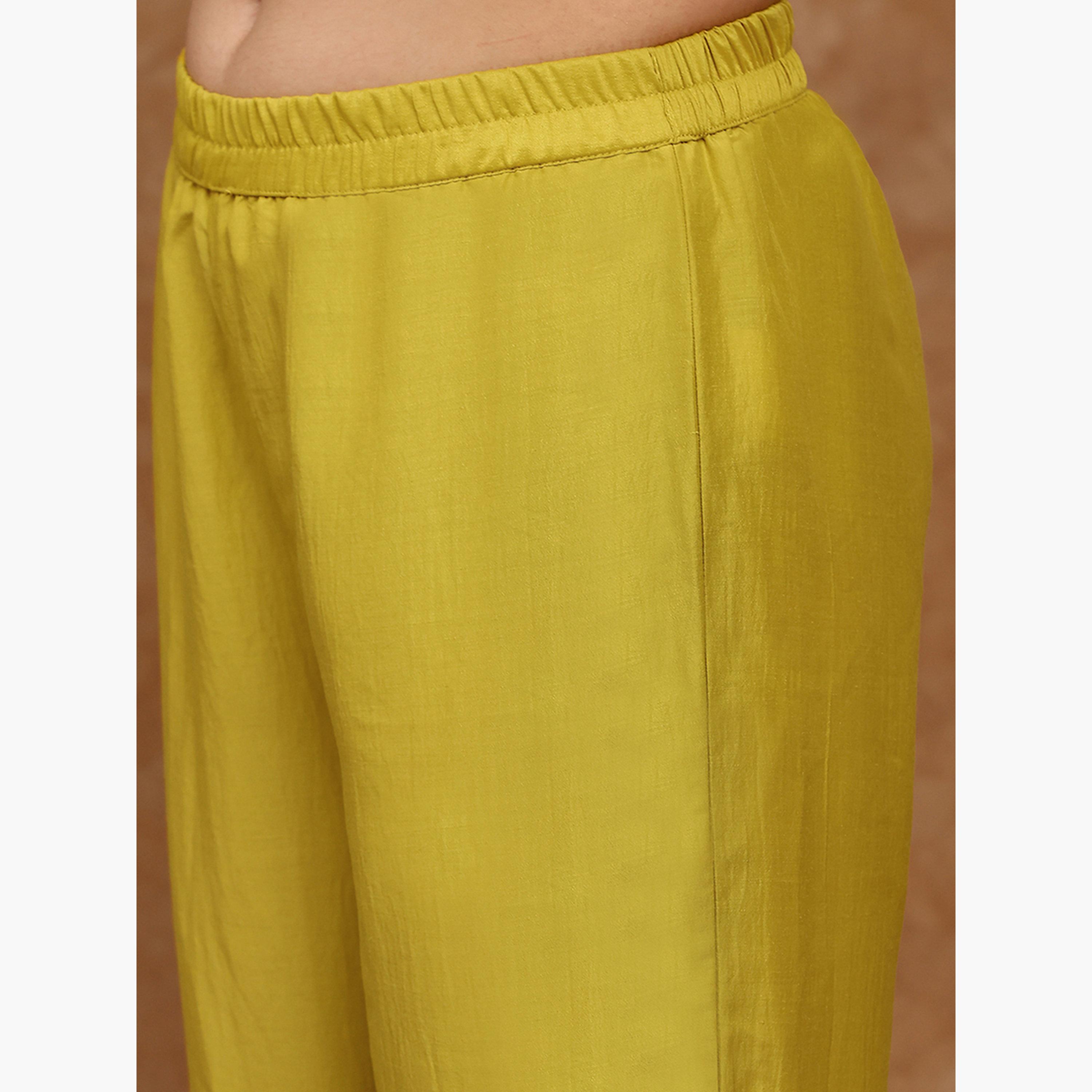 طقم كورتا مطرزة مع بنطال بأرجل واسعة ودوباتا للنساء-women-clothing-ethnicwear-kurtasets-image-5