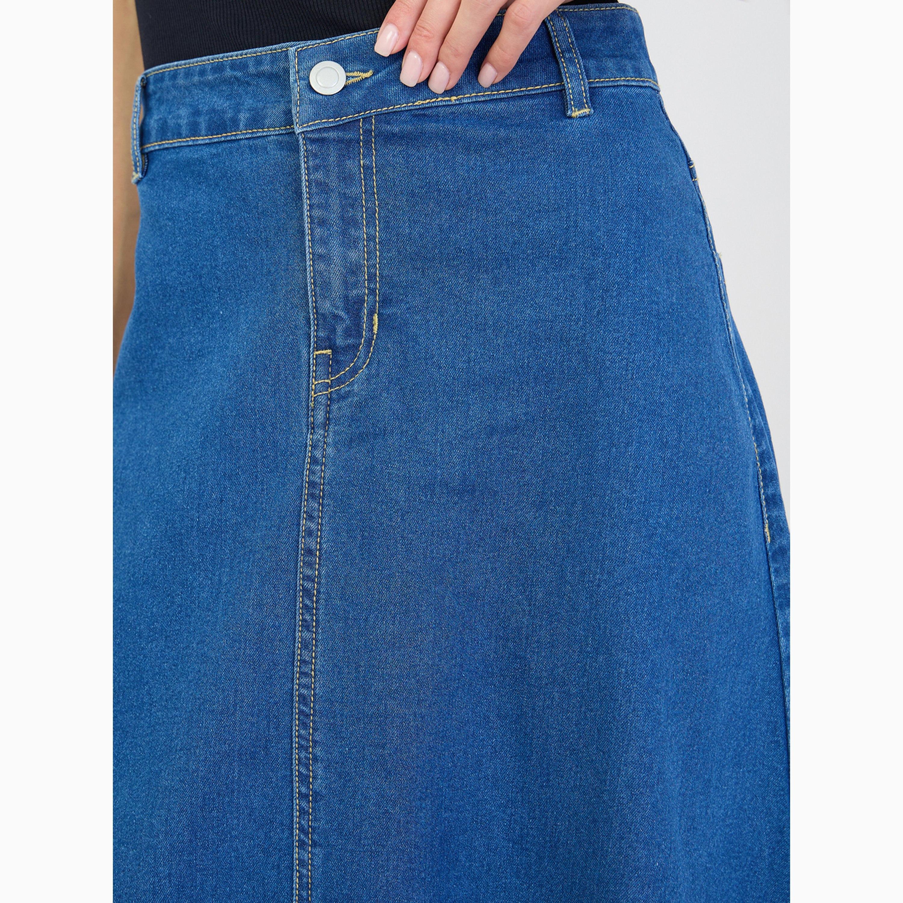 تنورة ماكسي طويلة من الدنيم الأزرق بقصة راقية-women-clothing-bottoms-skirts-image-3