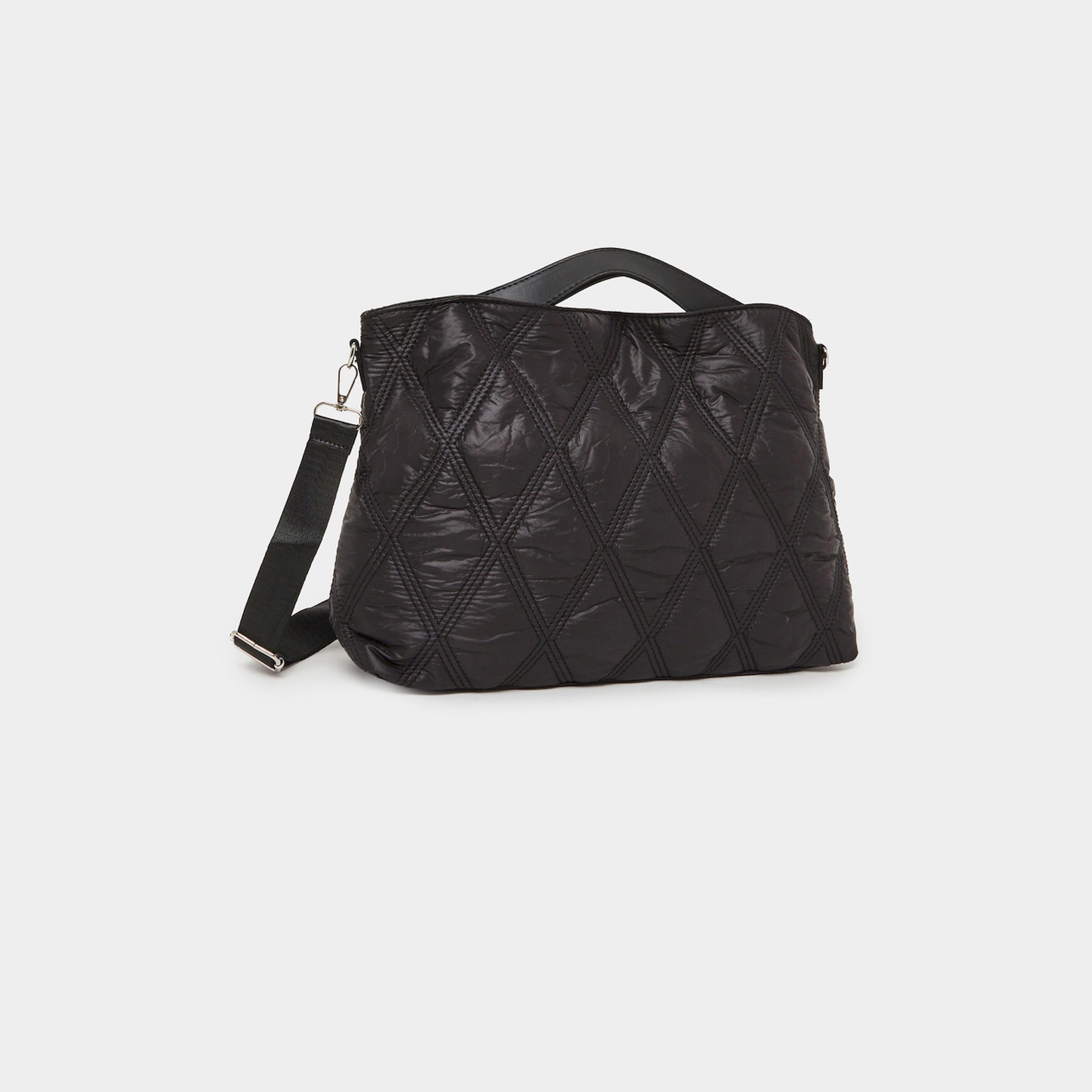 Styli Black Quilted Tote Bag with Crossbody Strap-women-bagsandwallets-handbags-image-1