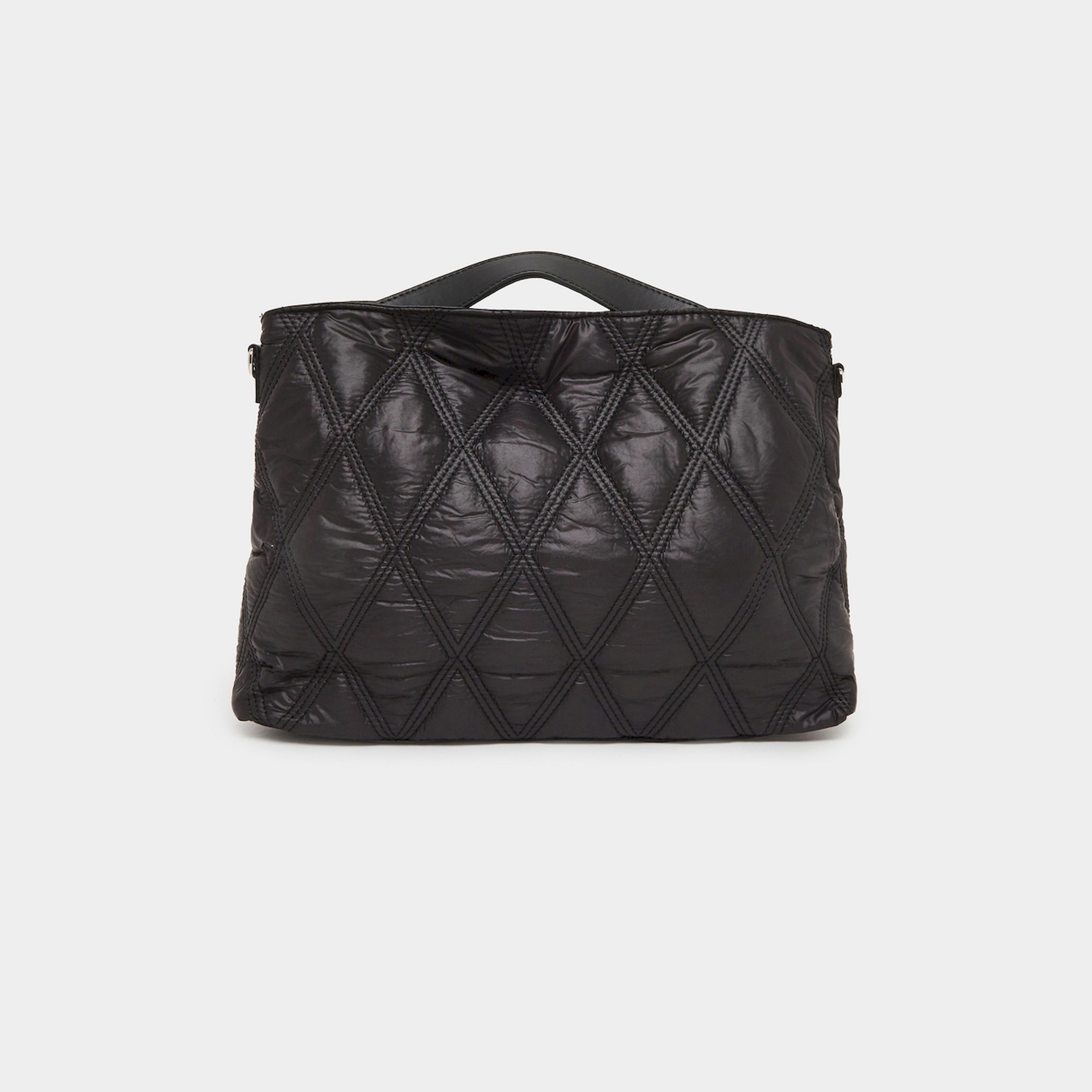 Styli Black Quilted Tote Bag with Crossbody Strap-women-bagsandwallets-handbags-image-2