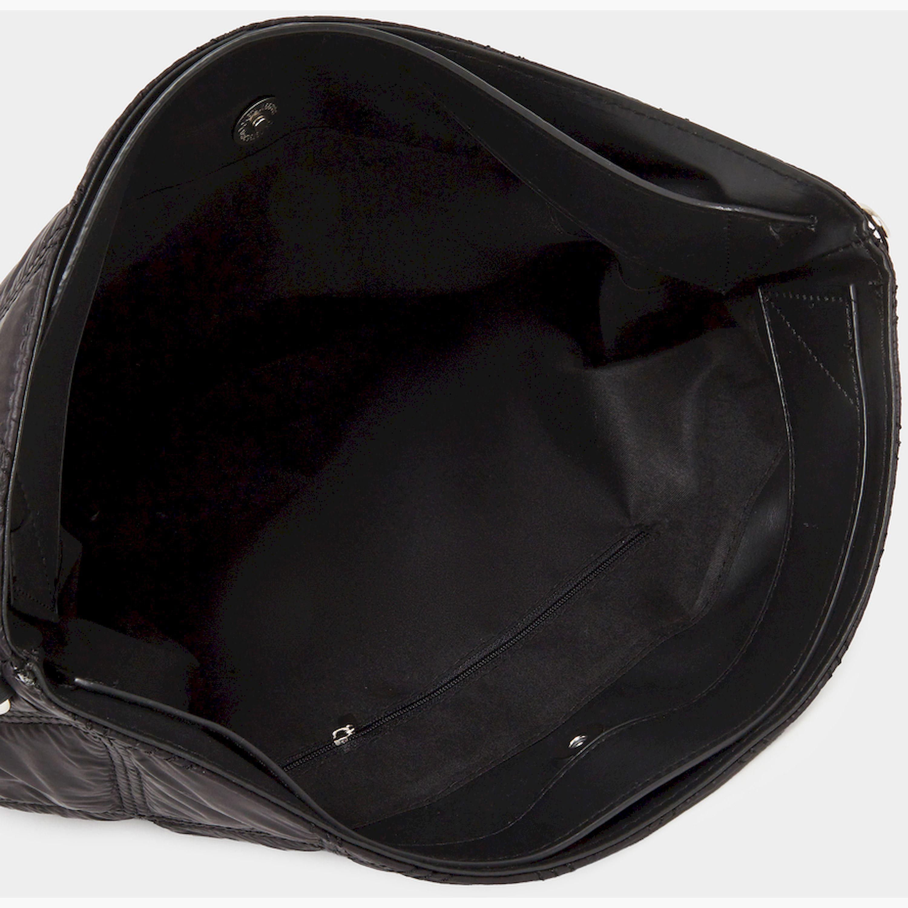 Styli Black Quilted Tote Bag with Crossbody Strap-women-bagsandwallets-handbags-image-4