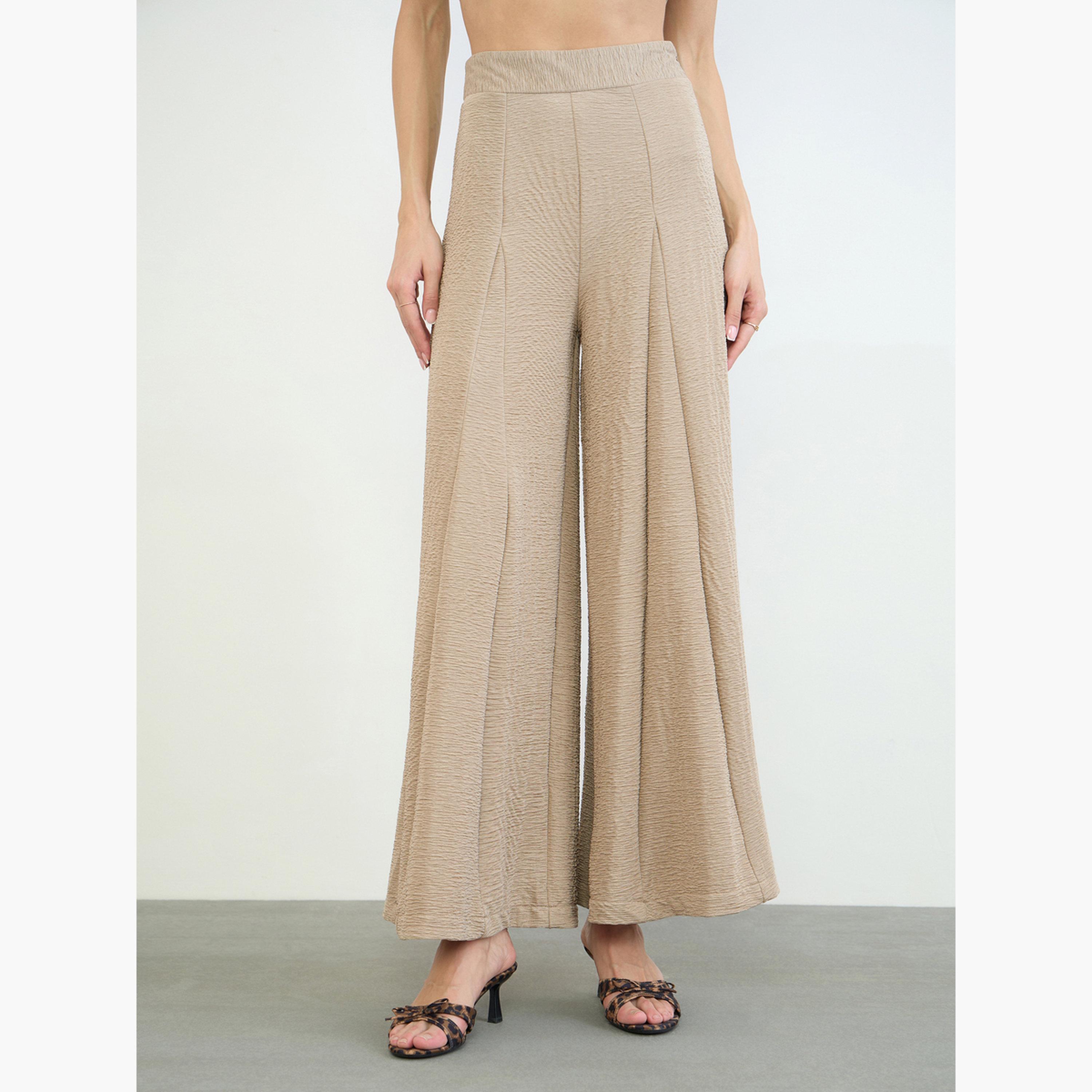 ستايلي - بنطال بيج واسع الساقين بنقشة مميزة-women-clothing-bottoms-joggers-image-1