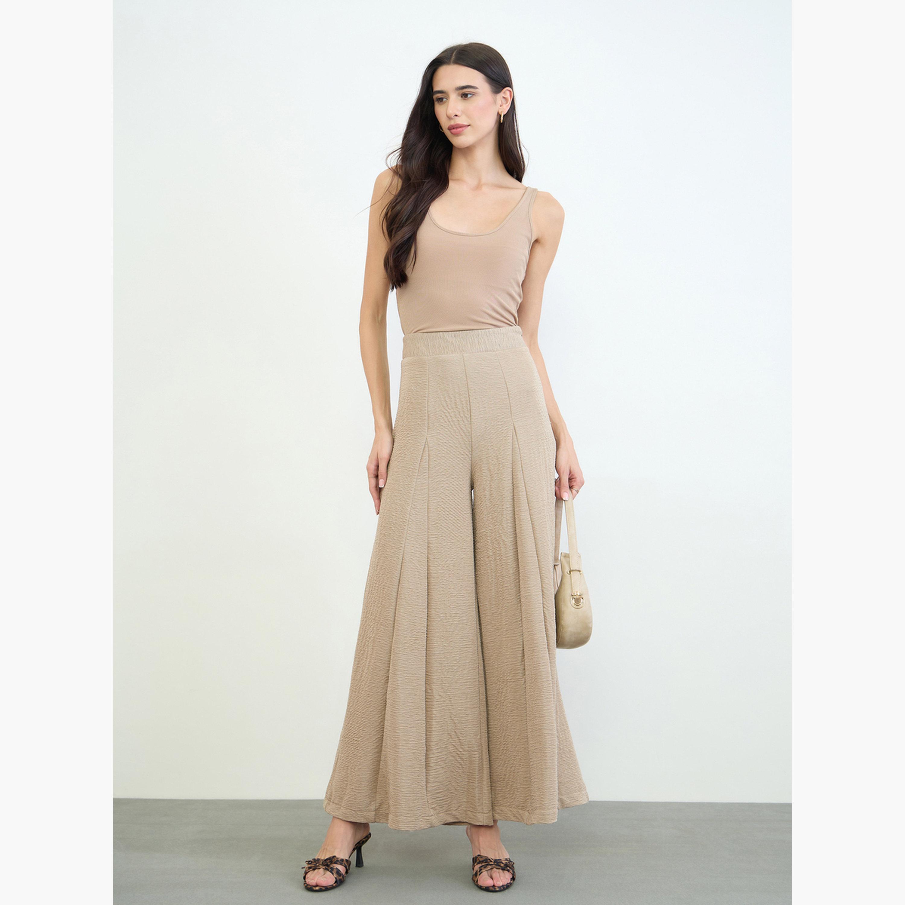 ستايلي - بنطال بيج واسع الساقين بنقشة مميزة-women-clothing-bottoms-joggers-image-2