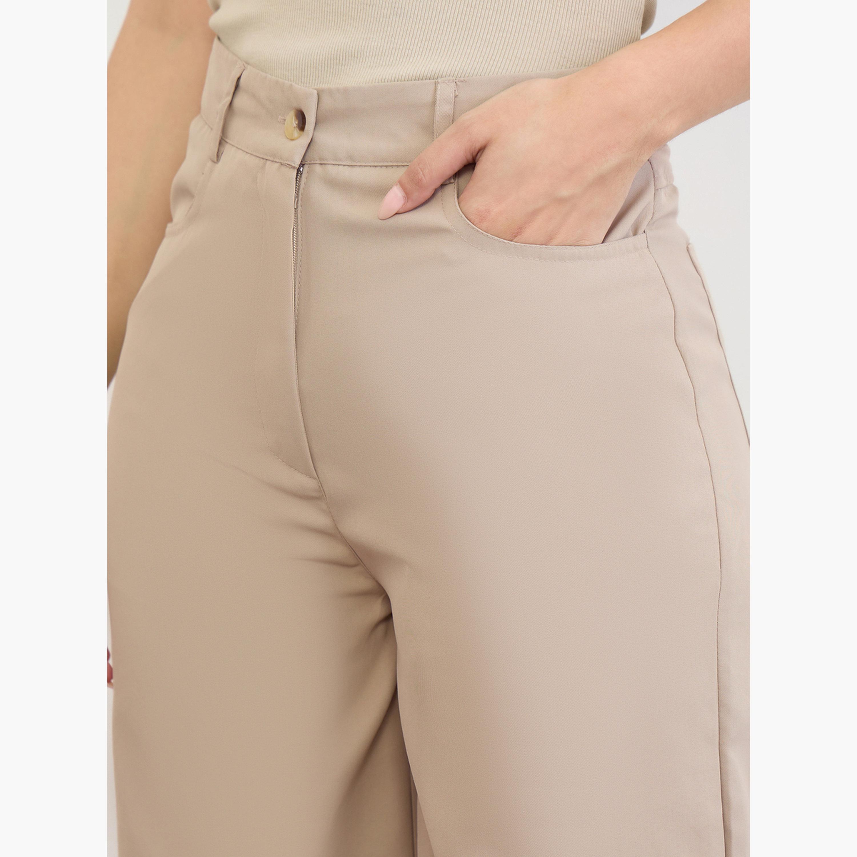 بنطال بخصر مرتفع وأرجل واسعة-women-clothing-trousers-image-3