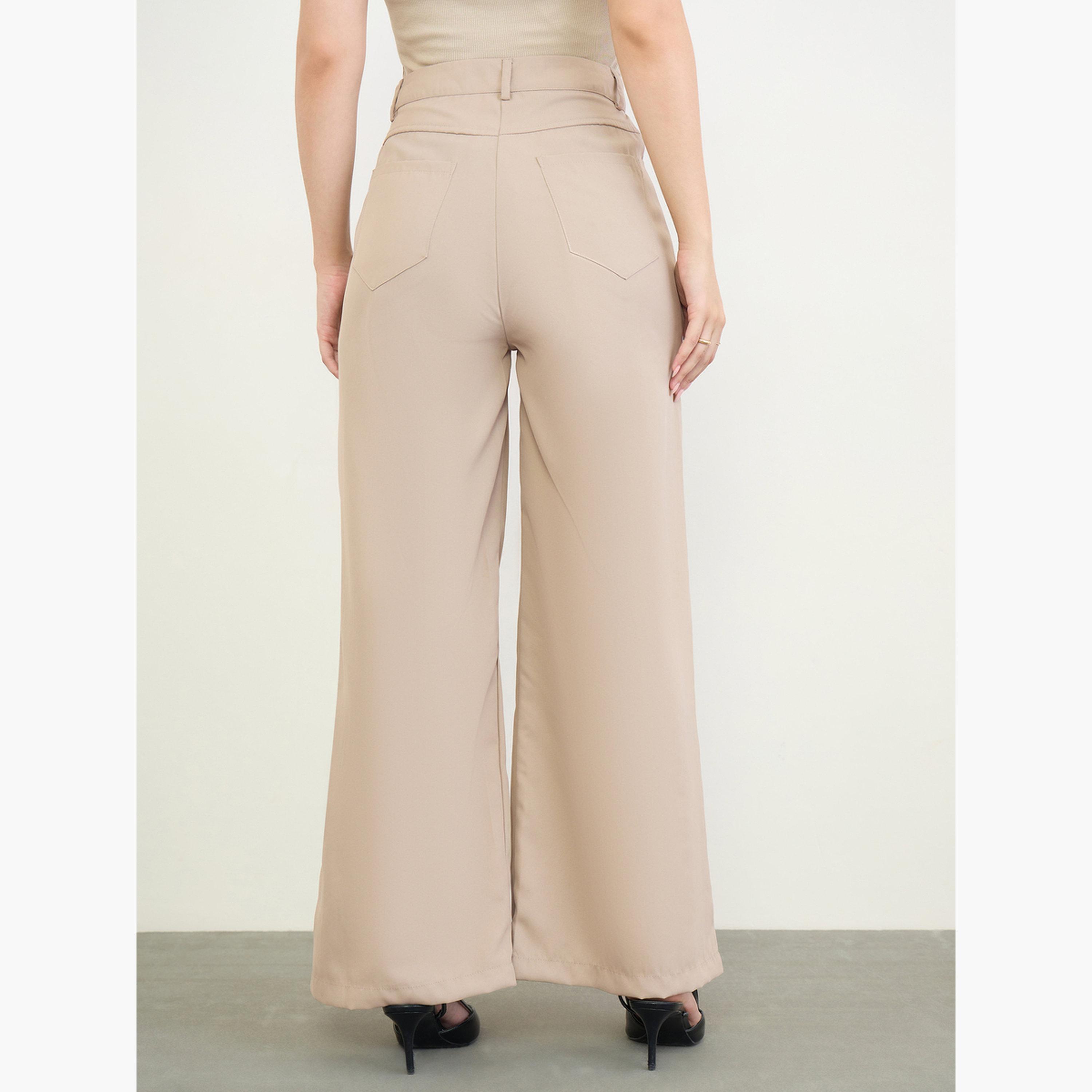 بنطال بخصر مرتفع وأرجل واسعة-women-clothing-trousers-image-4
