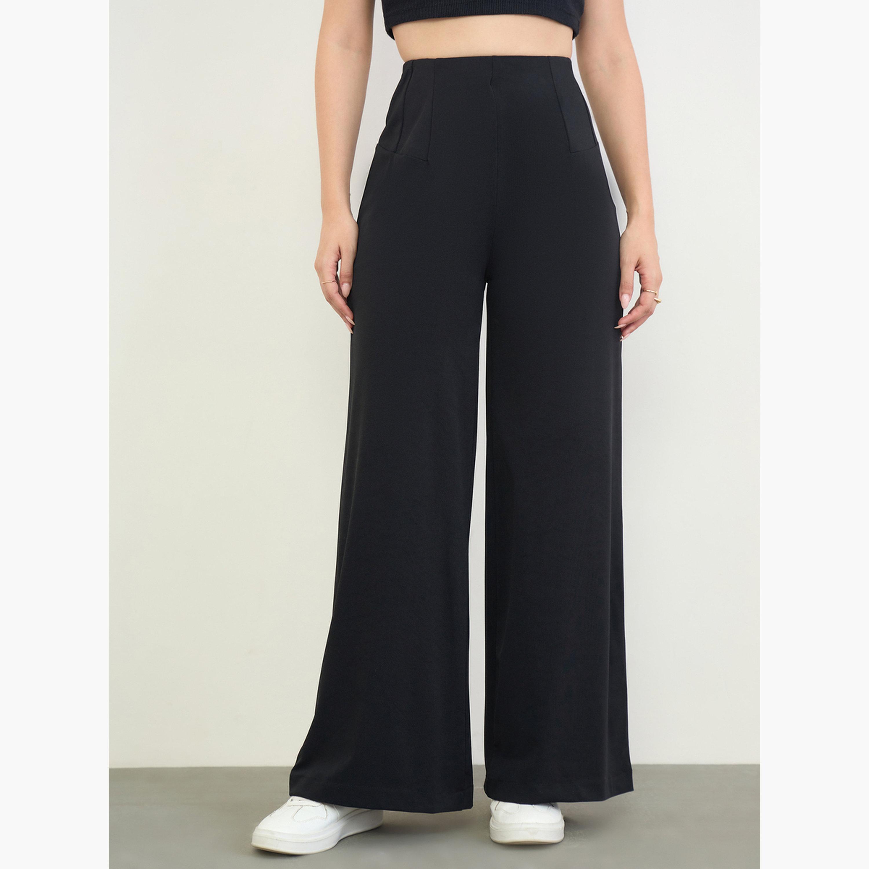 بنطال بكسرات وأرجل واسعة-women-clothing-trousers-image-1