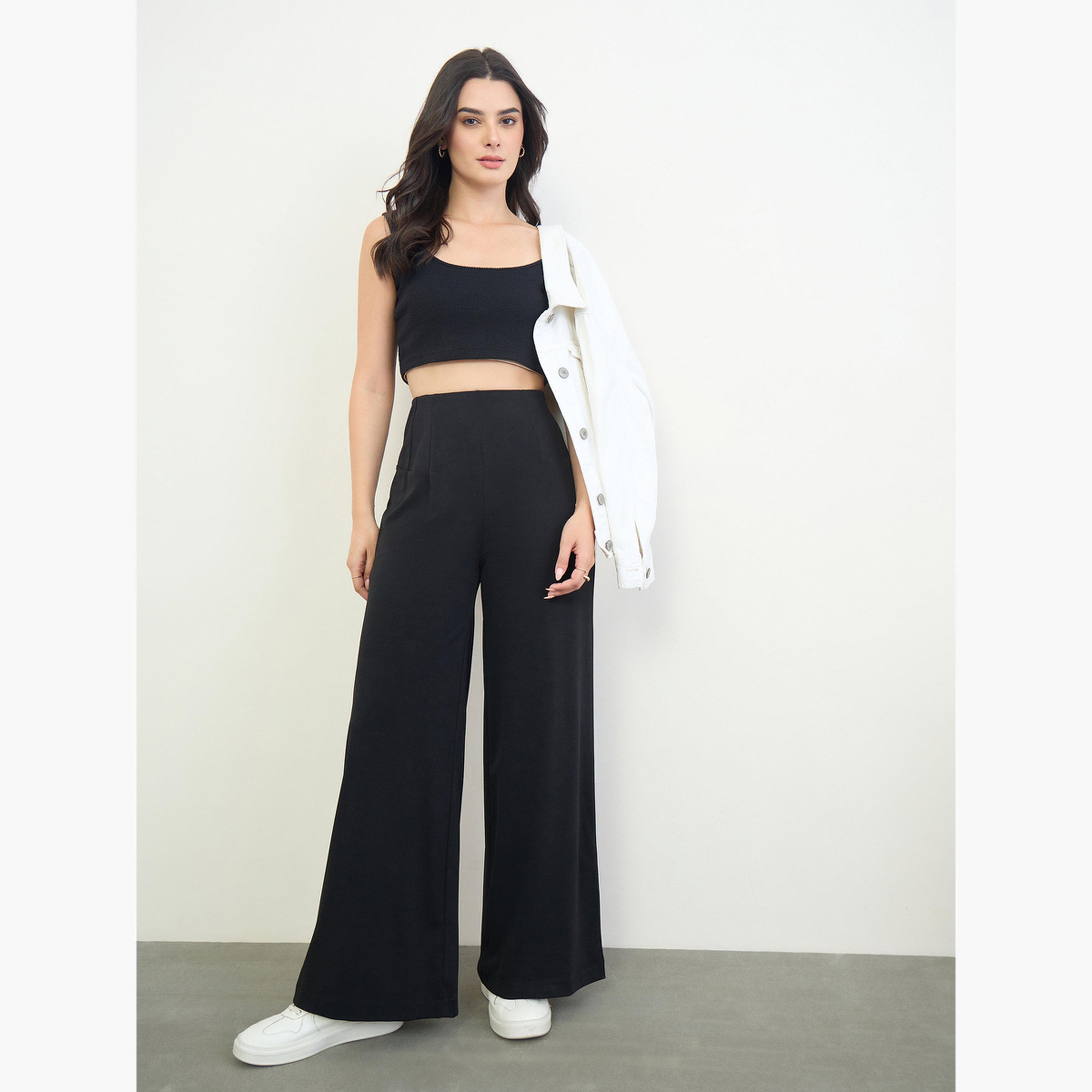 بنطال بكسرات وأرجل واسعة-women-clothing-trousers-image-2