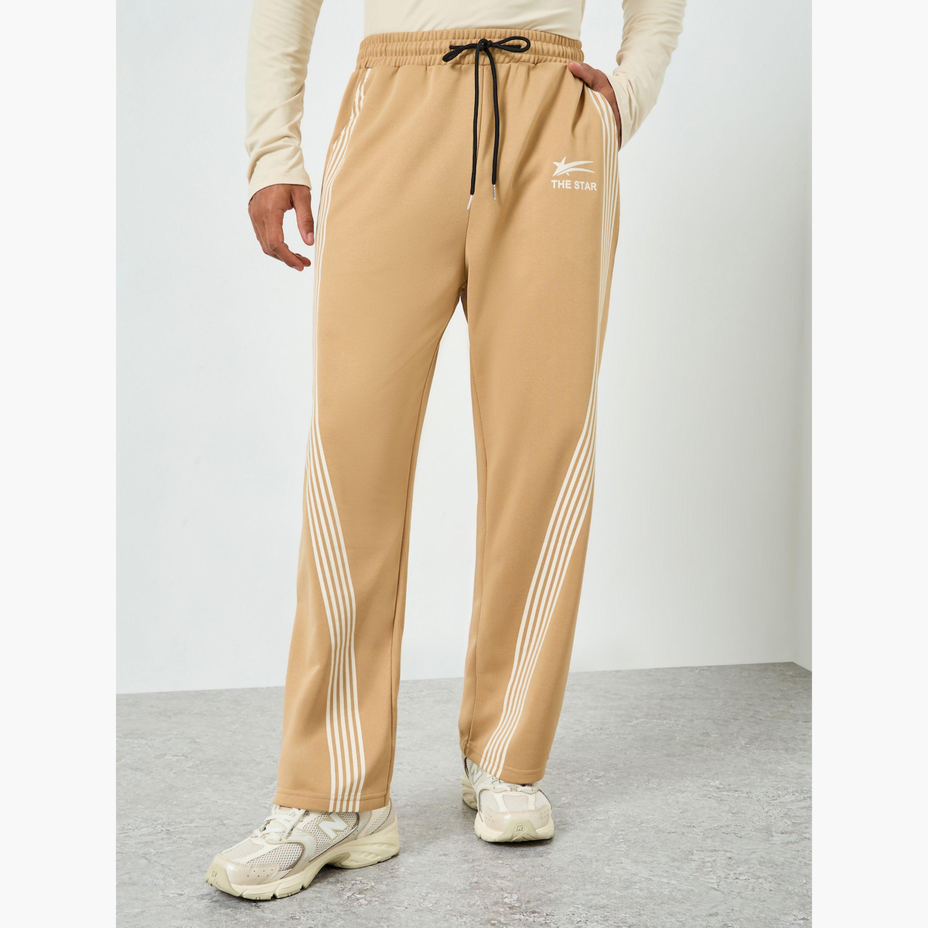 بنطال رياضي بني مخطط للرجال-men-clothing-bottoms-joggers-image-1