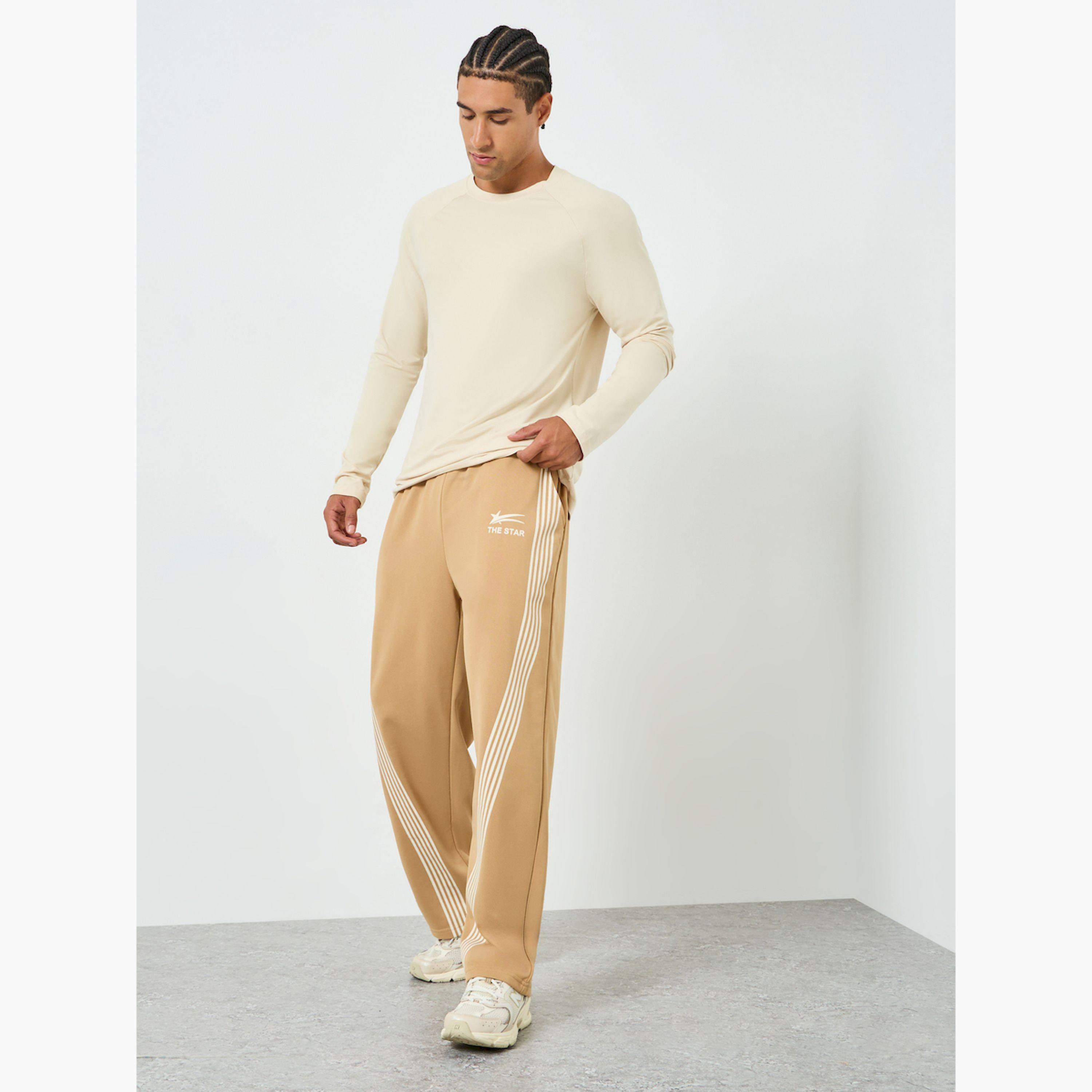 بنطال رياضي بني مخطط للرجال-men-clothing-bottoms-joggers-image-2