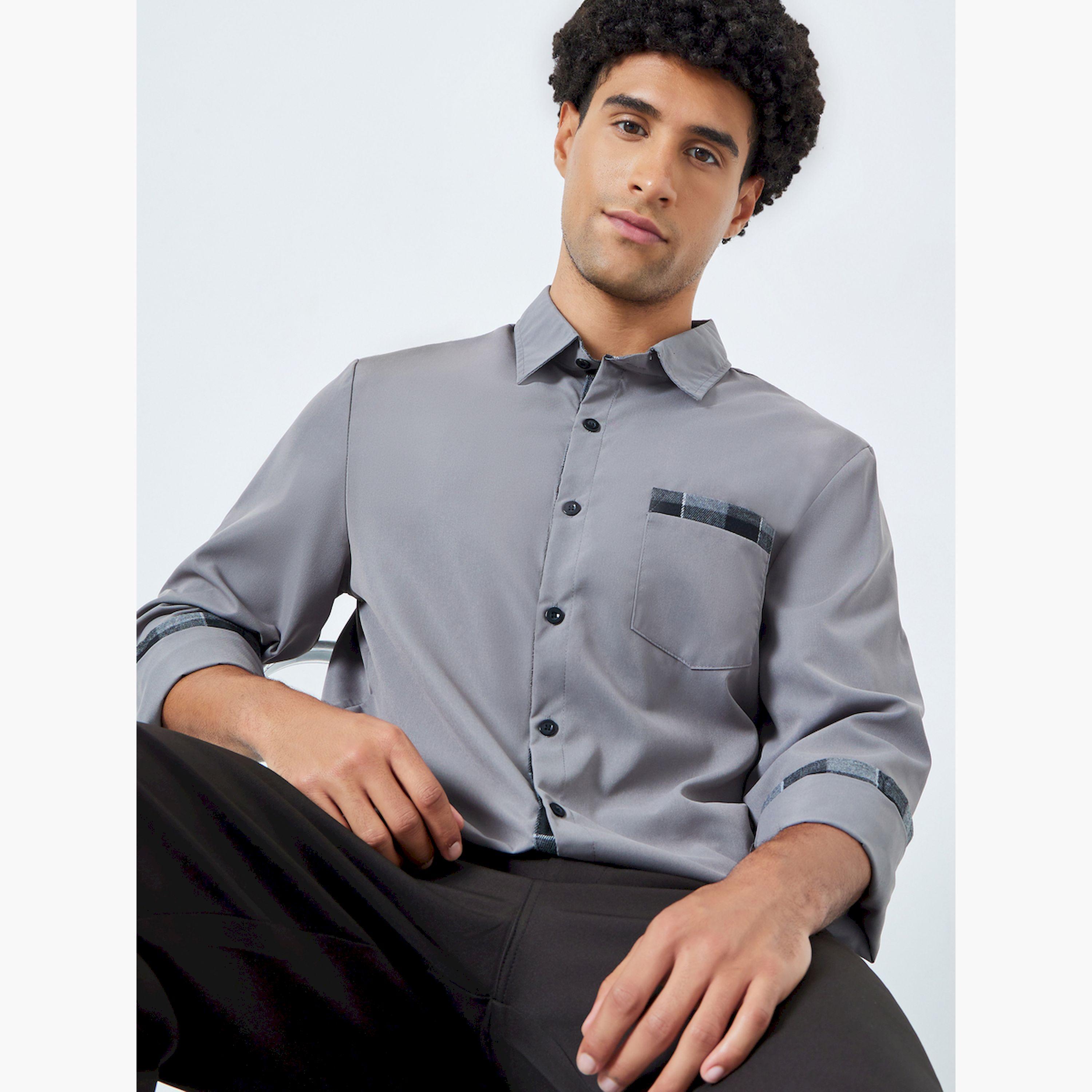 قميص رجالي رمادي بياقة مفرودة وأكمام طويلة-men-clothing-shirts-image-3
