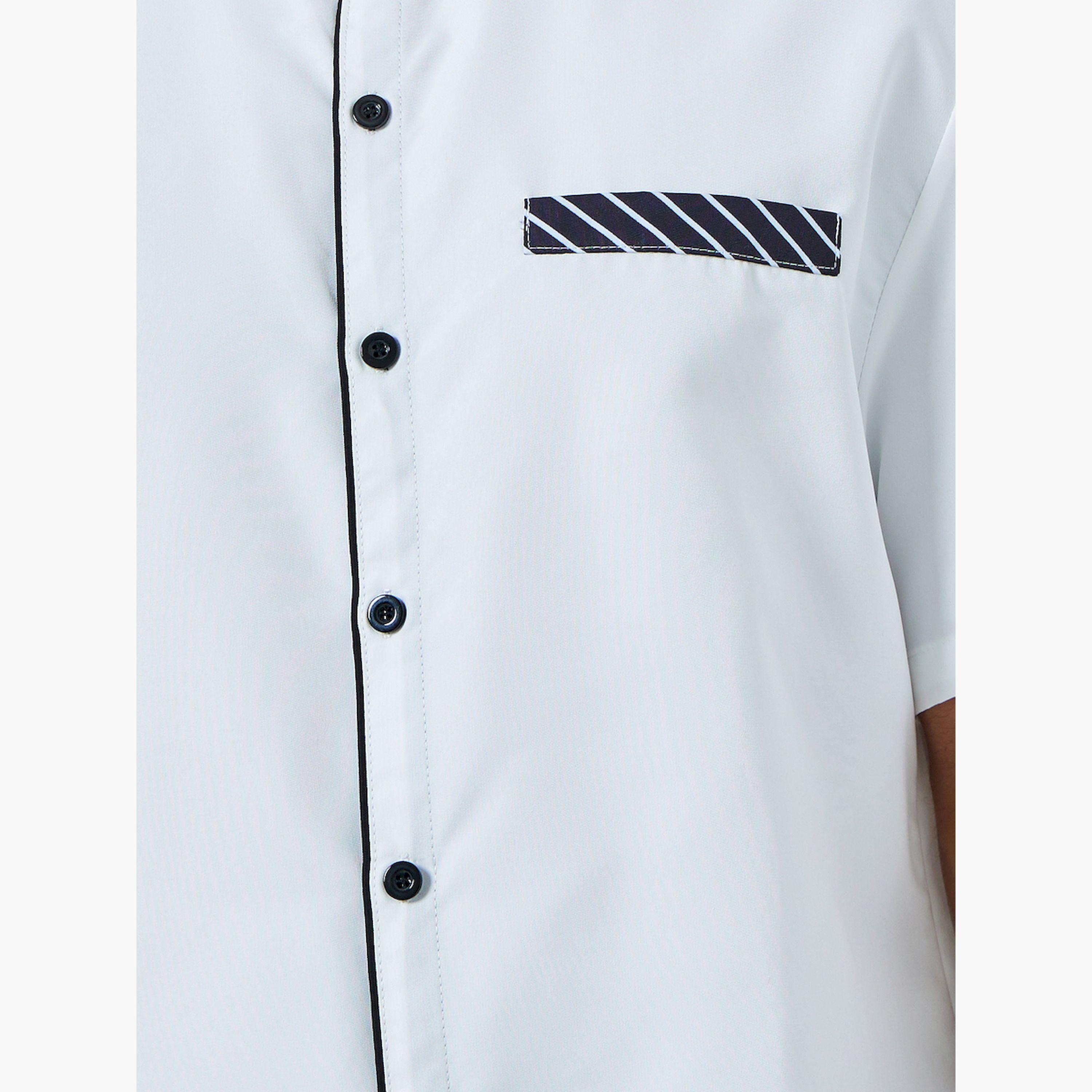 Take Two Men White Mandarin Collar Shirt-men-clothing-shirts-image-4