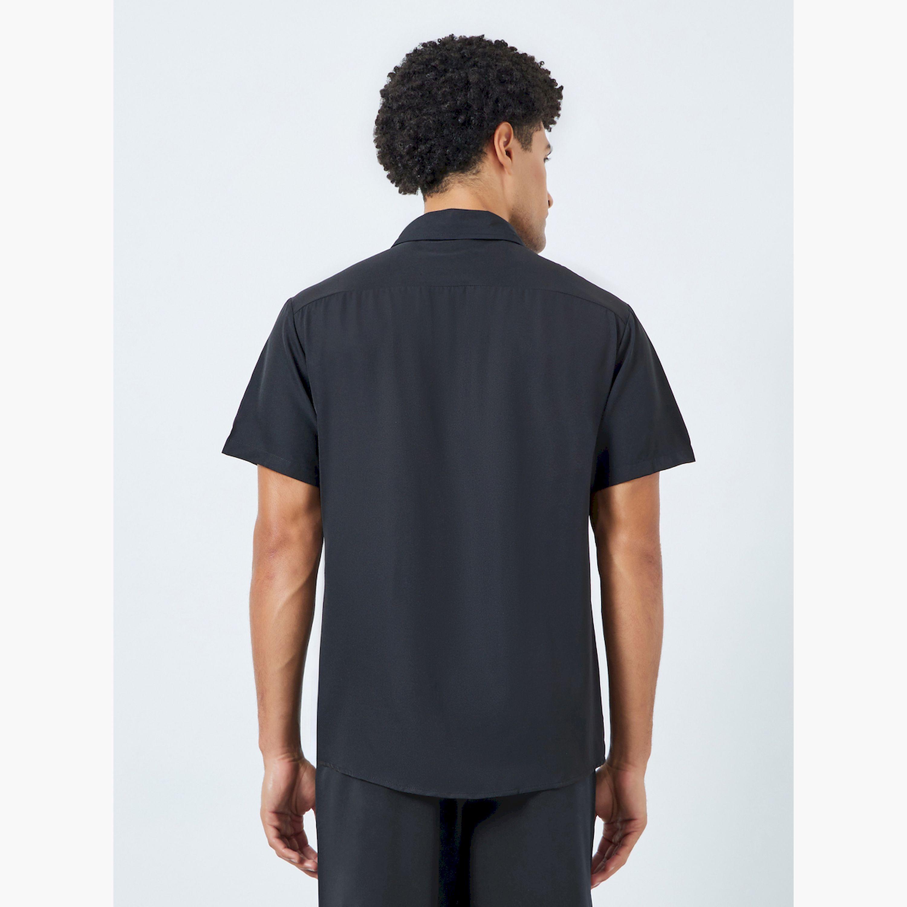 Take Two Men Black Short Sleeve Shirt with Pocket-men-clothing-shirts-image-4