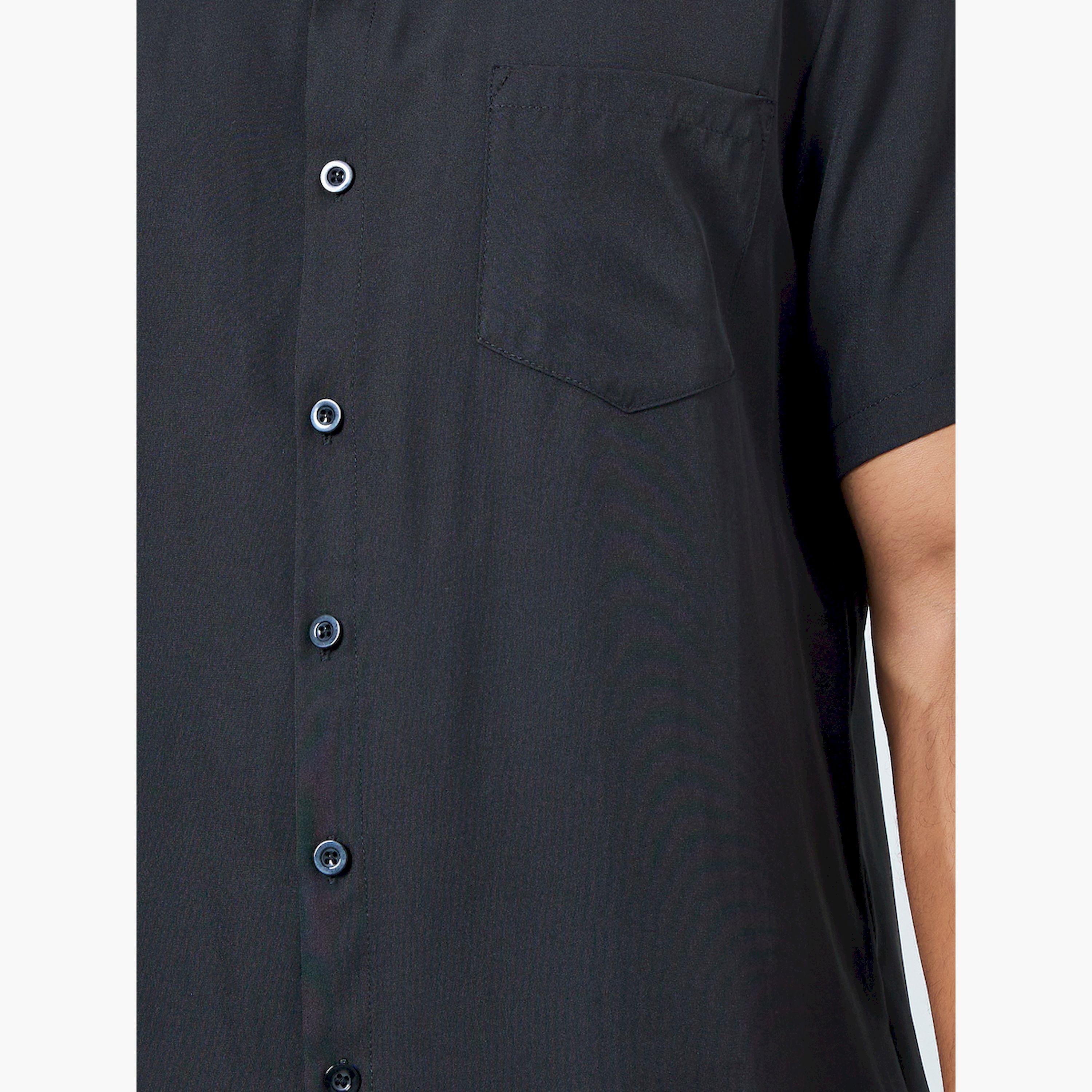 Take Two Men Black Short Sleeve Shirt with Pocket-men-clothing-shirts-image-5