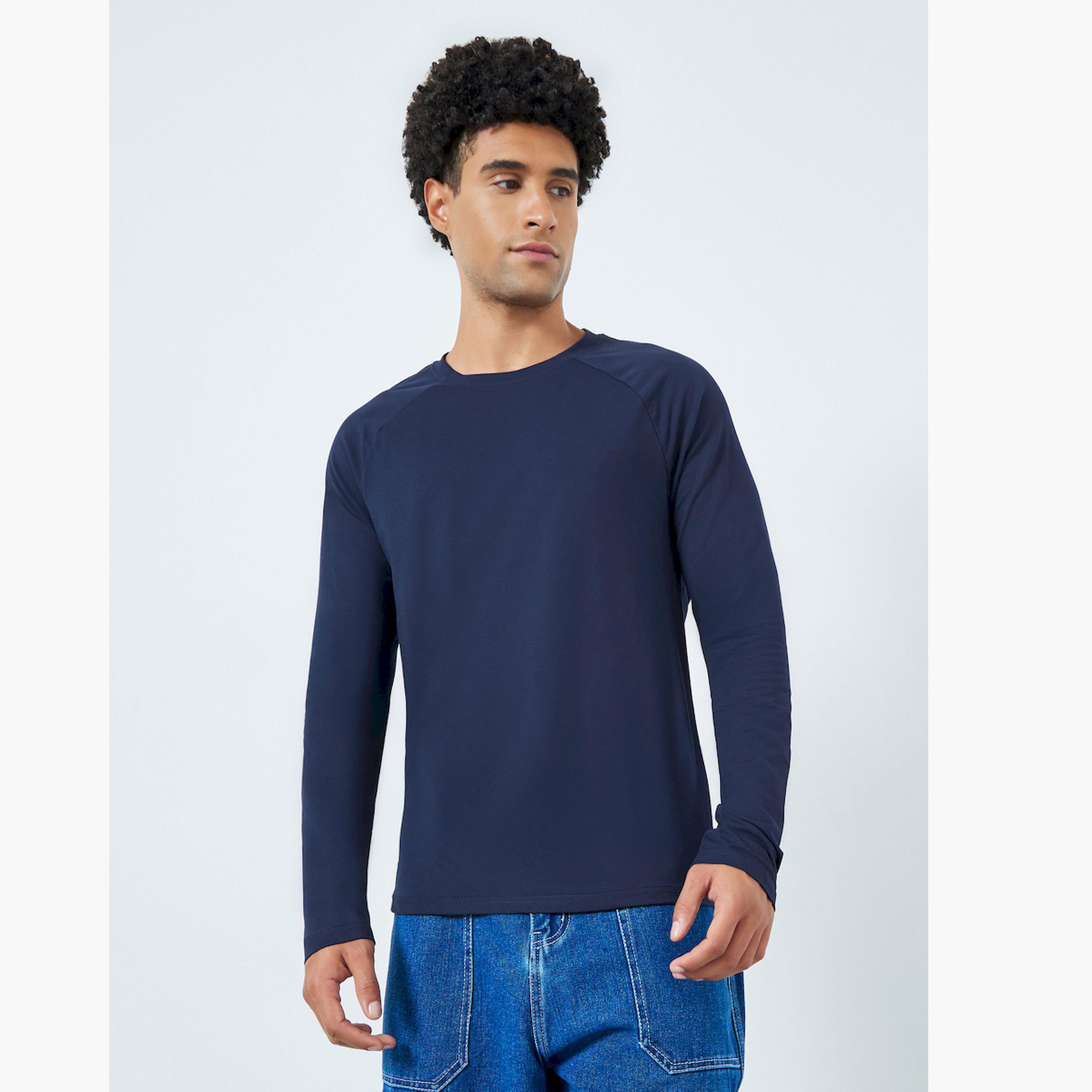 تيشيرت رجالي كحلي بأكمام راجلان طويلة-men-clothing-tshirtsandpolos-tshirts-image-1