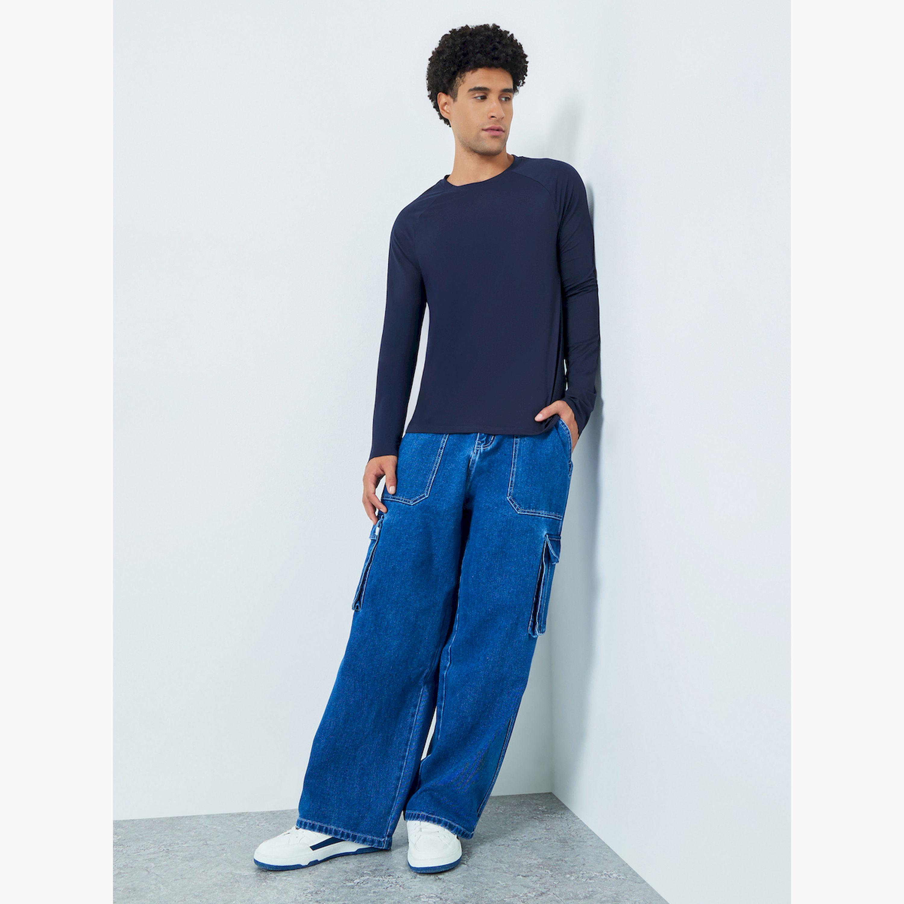 تيشيرت رجالي كحلي بأكمام راجلان طويلة-men-clothing-tshirtsandpolos-tshirts-image-2