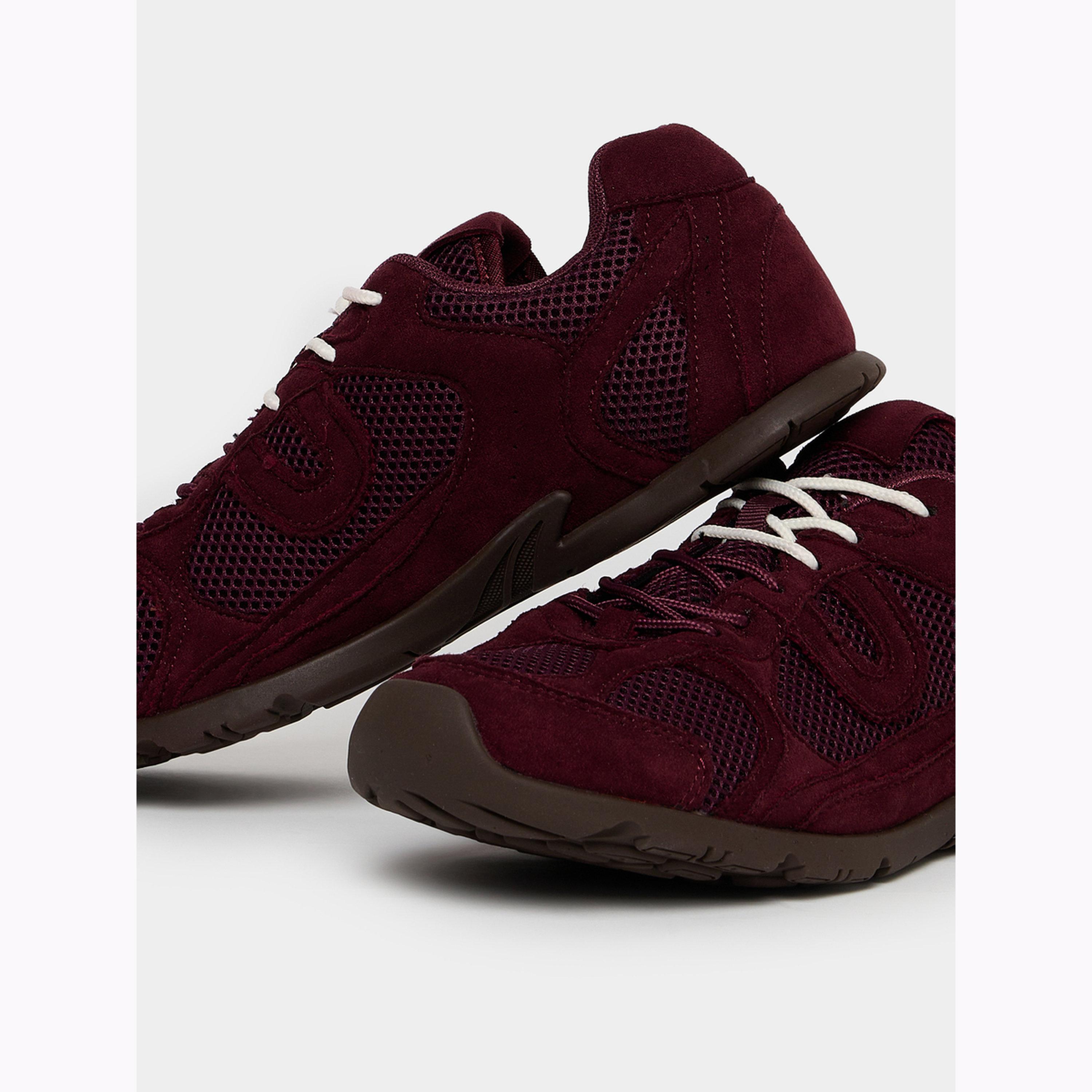 Styli Burgundy Suede Lace-Up Sneakers-women-shoes-sneakers-image-4
