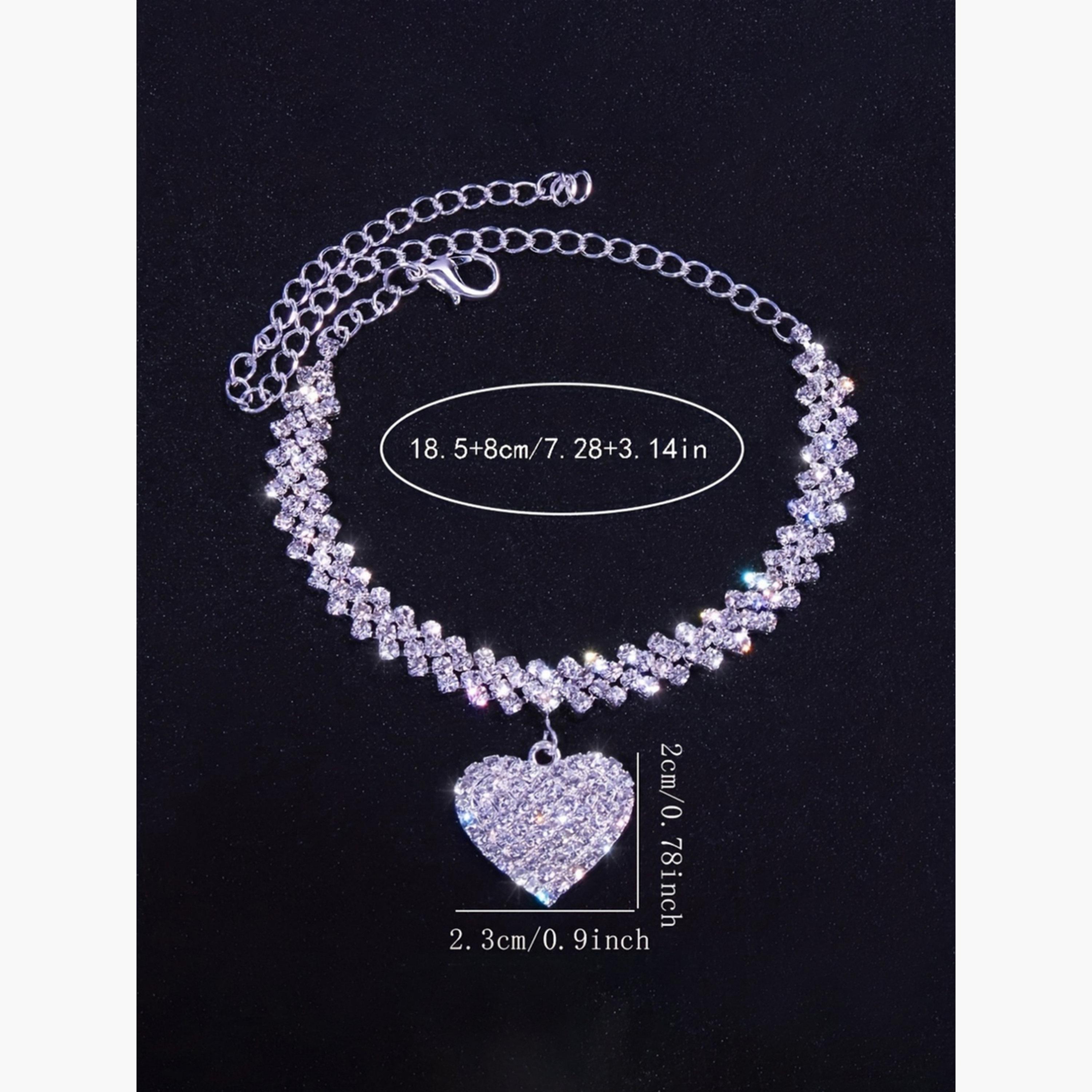 Take Two Women Silver Rhinestone Anklet-women-watchesandjewellery-jewellery-anklets-image-3