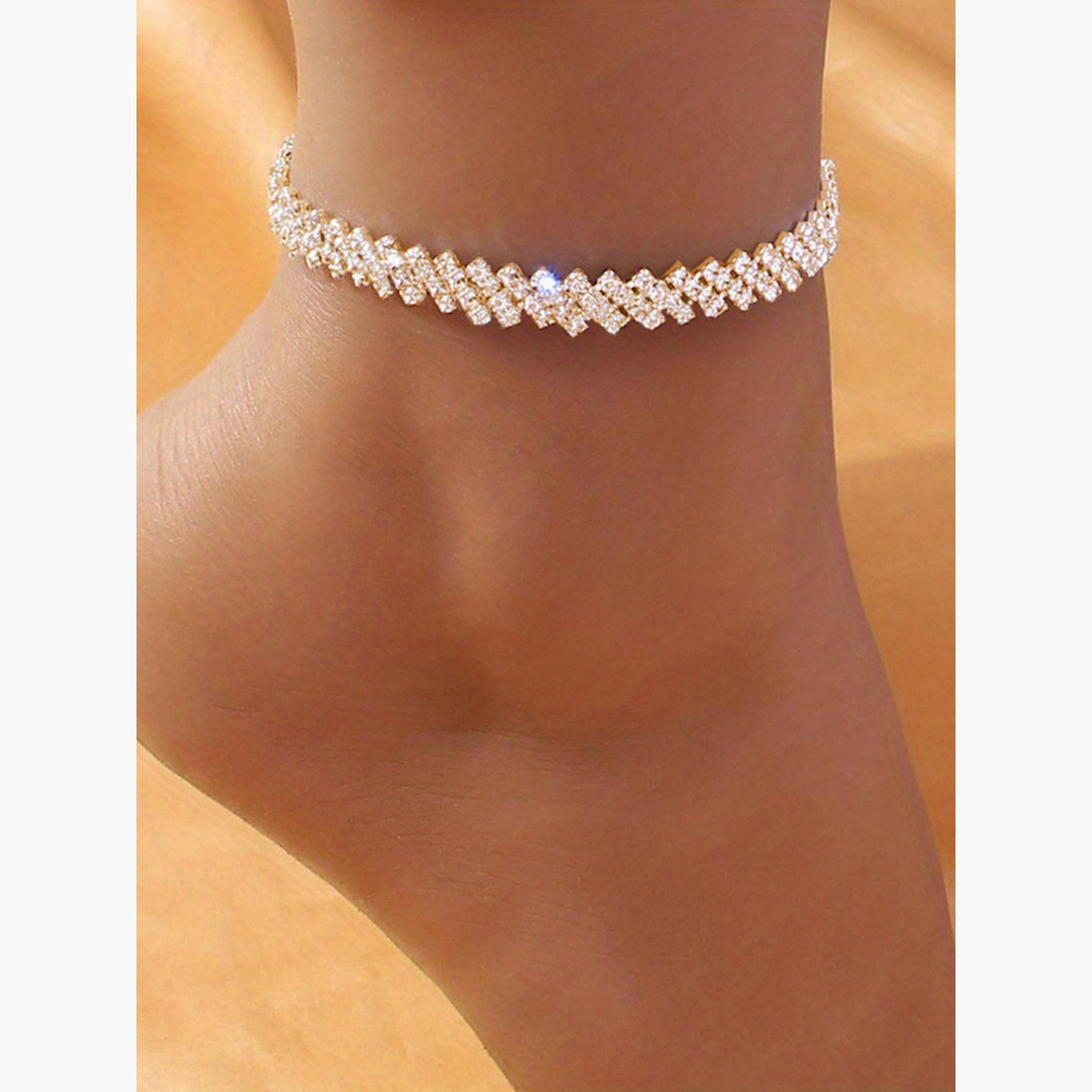 خلخال مرصع بالراين-women-watchesandjewellery-jewellery-anklets-image-2
