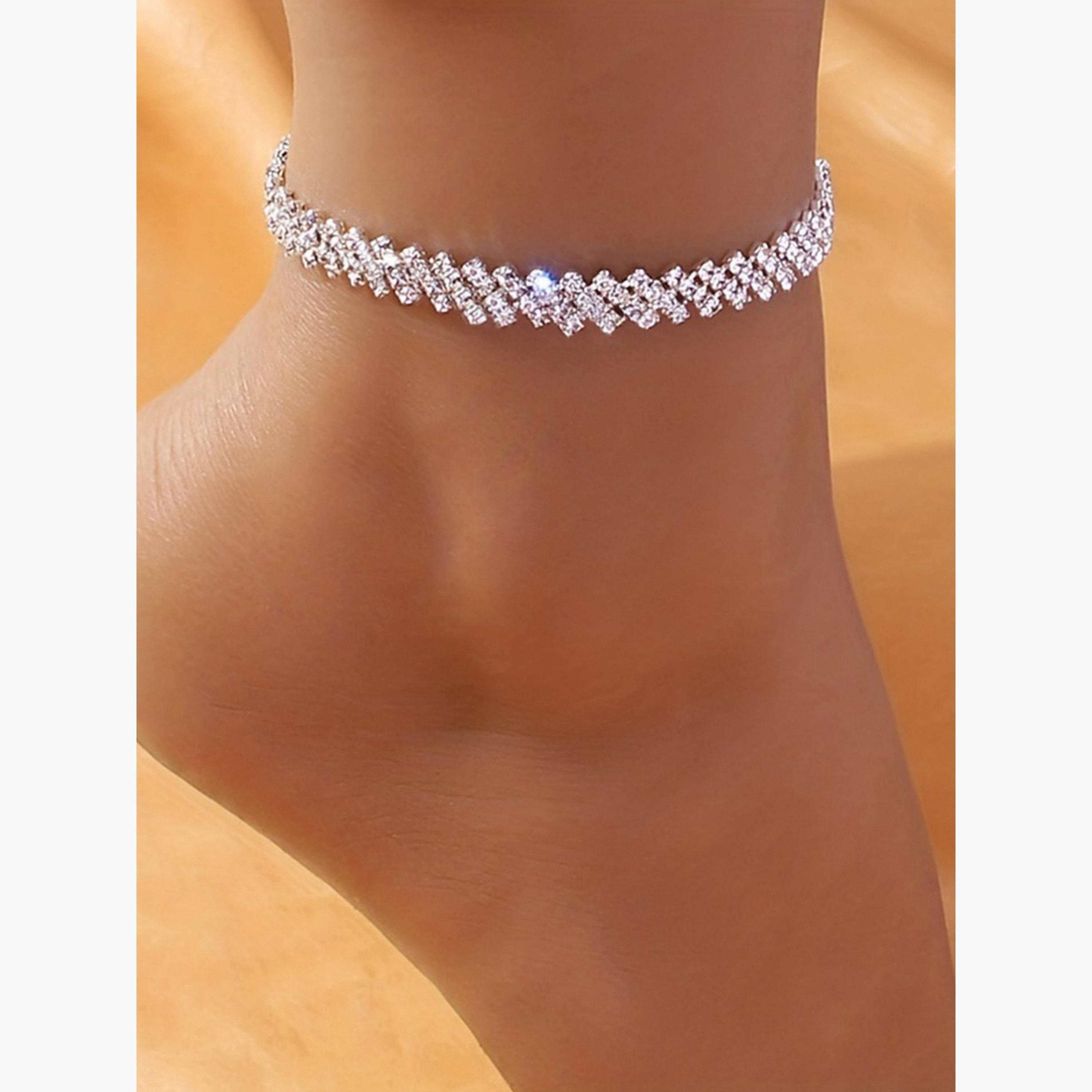 خلخال مرصع بالراين-women-watchesandjewellery-jewellery-anklets-image-2