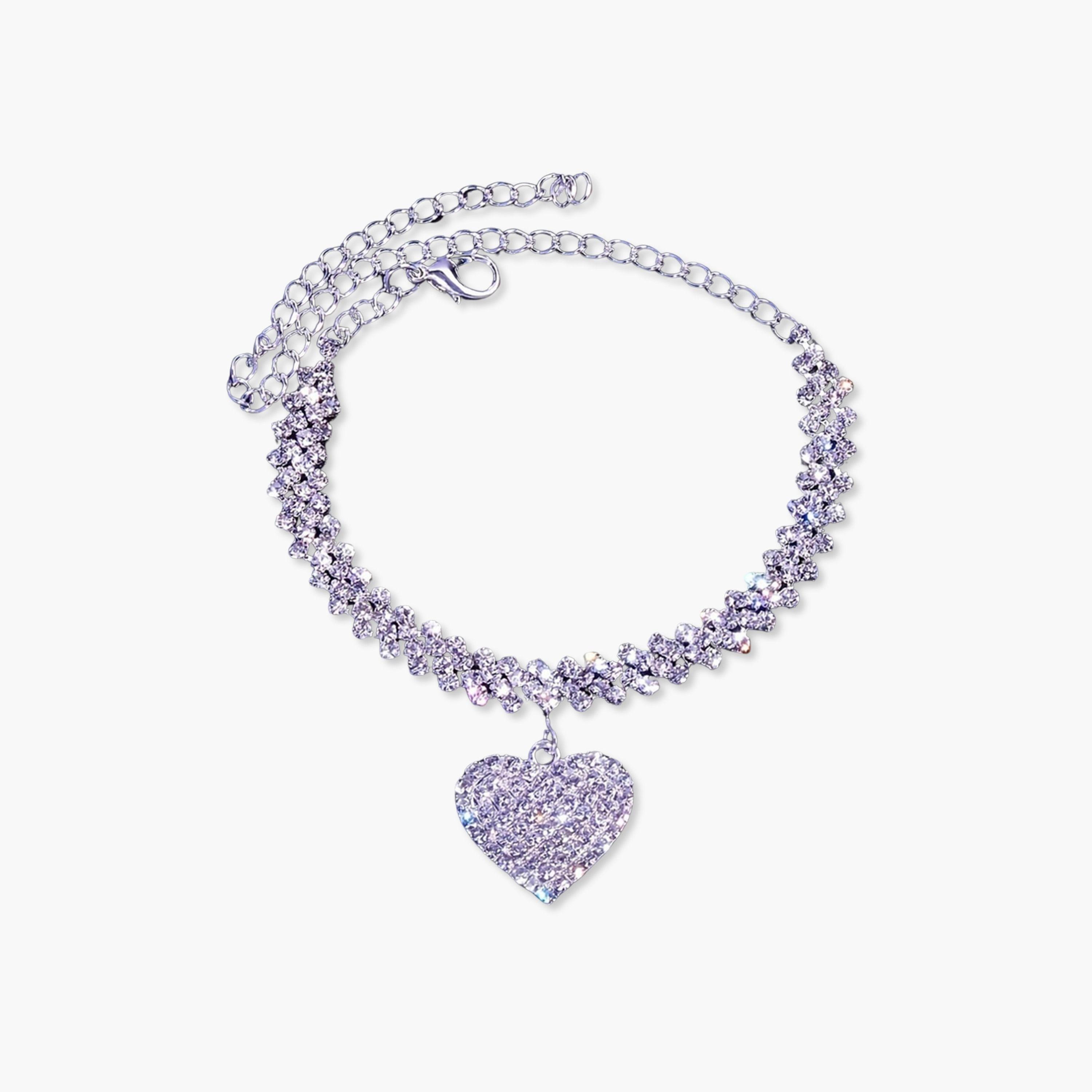 طقم من خلخال وسوار بقلب مرصع بالراين-women-watchesandjewellery-jewellery-jewellerysets-image-1