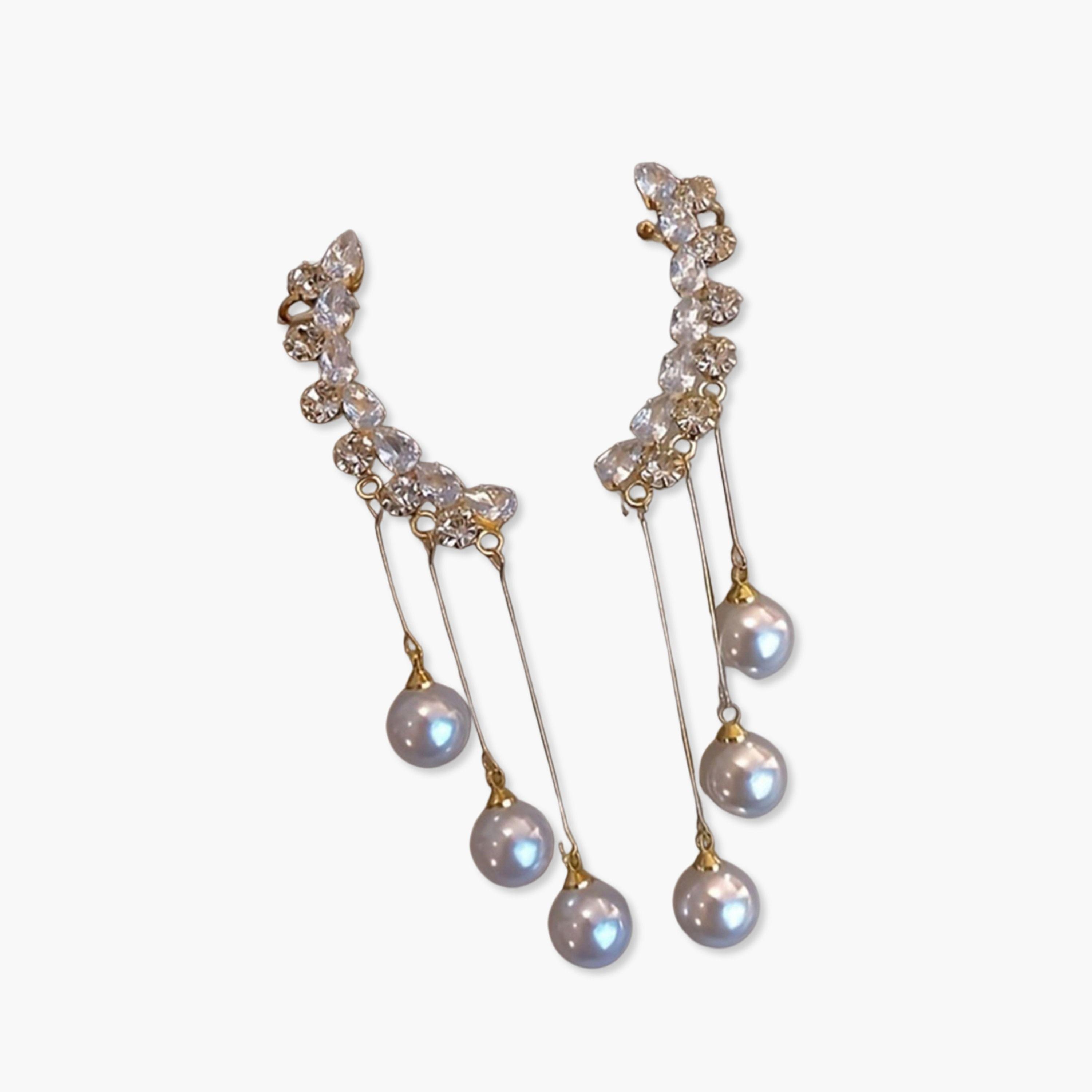 Take Two Faux Pearl Tassel Earrings-women-watchesandjewellery-jewellery-earrings-image-1