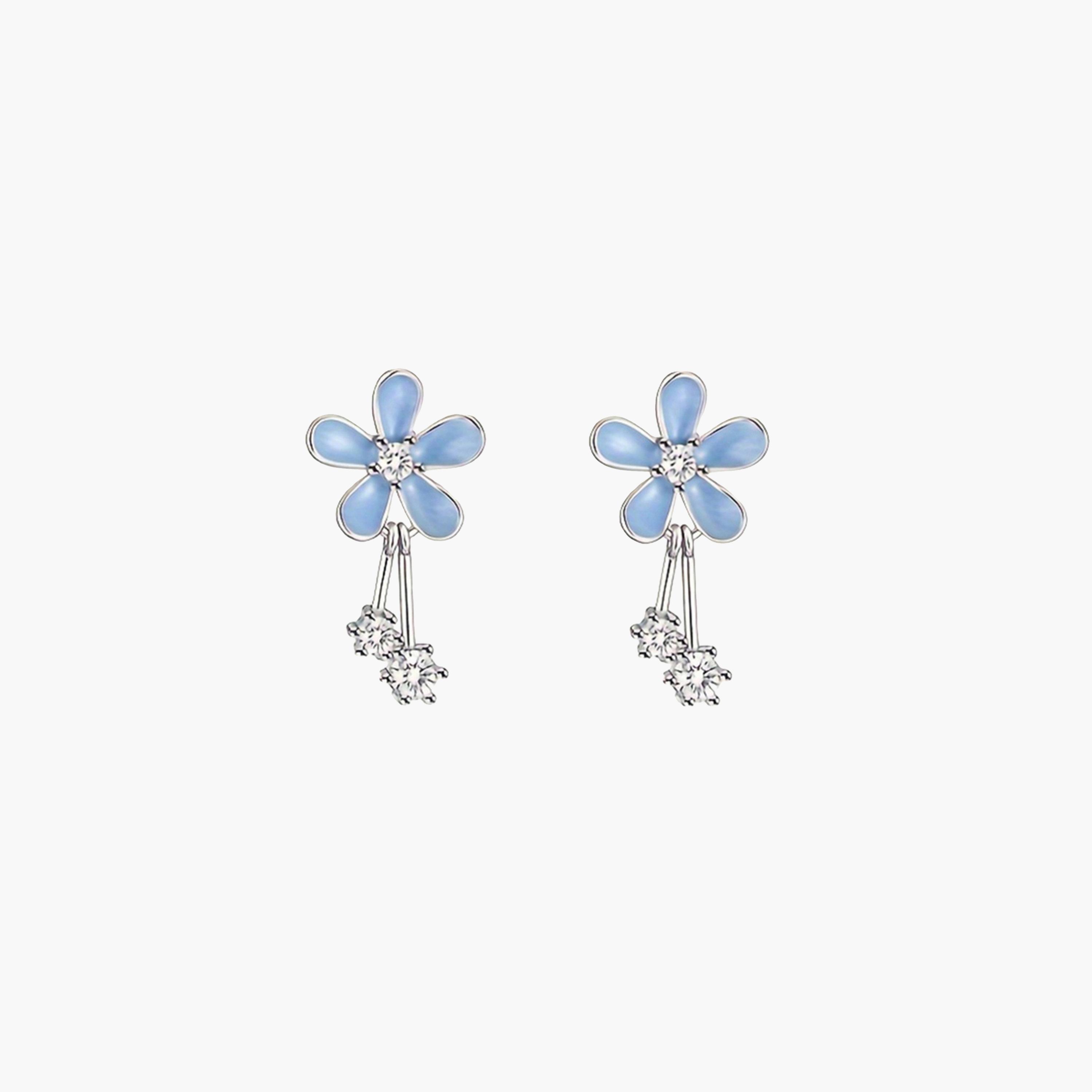 Take Two Floral Rhinestone Tassel Earrings-women-watchesandjewellery-jewellery-earrings-image-1