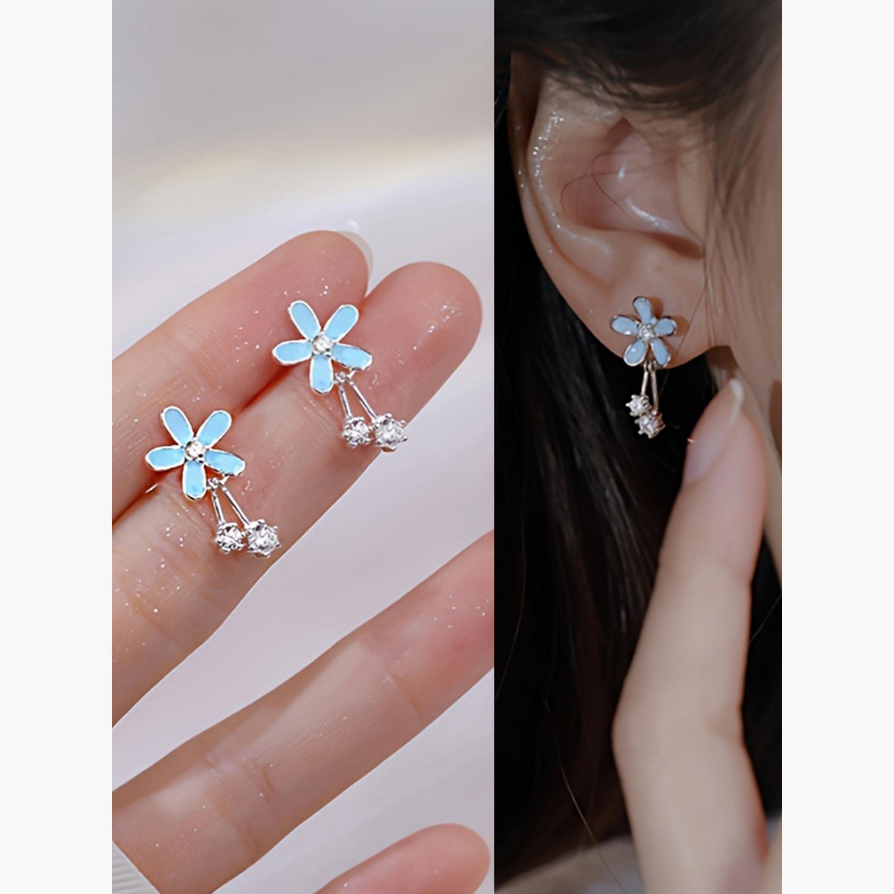 Take Two Floral Rhinestone Tassel Earrings-women-watchesandjewellery-jewellery-earrings-image-5