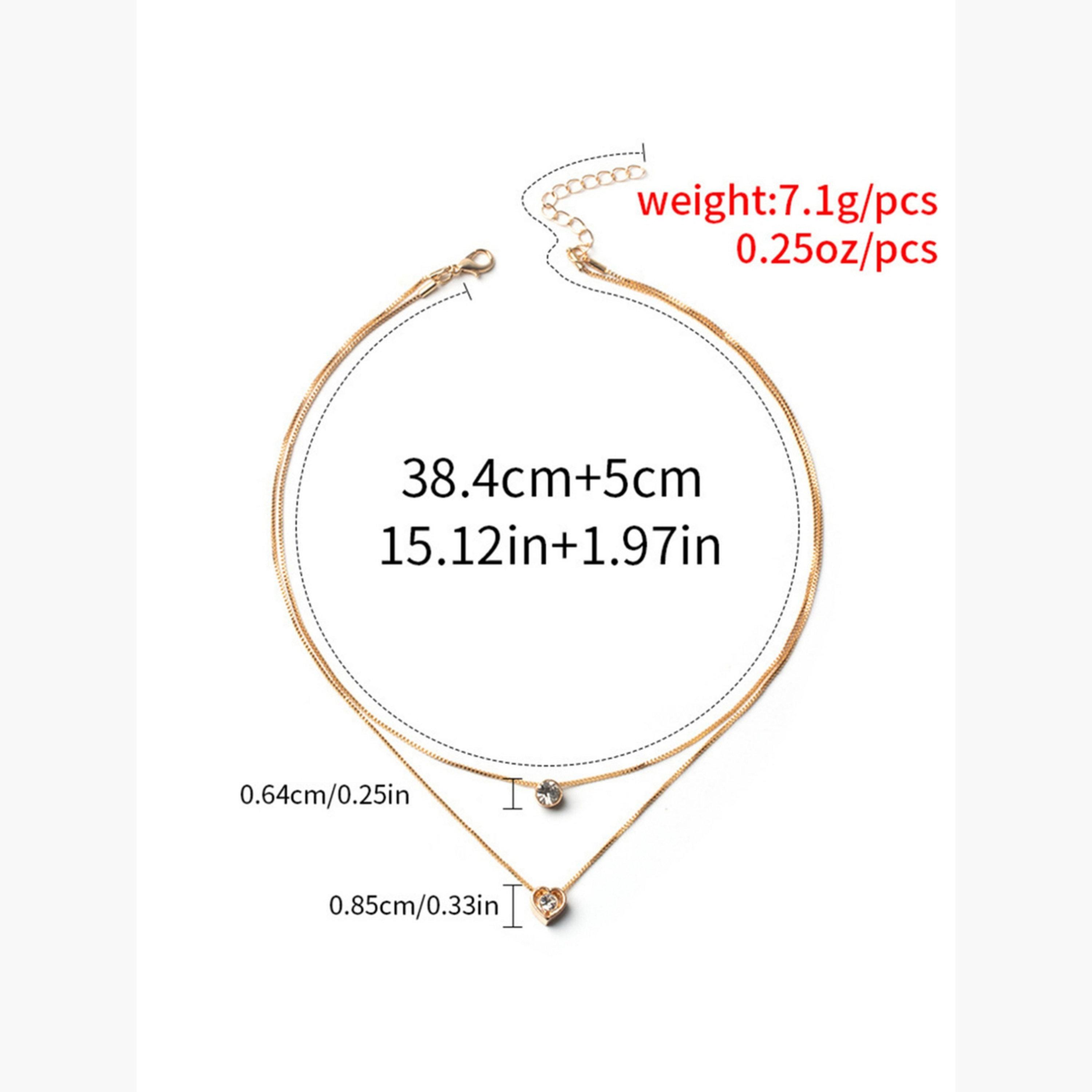 قلادة بسلسلة مزدوجة ودلايات قلب وكريستال-women-watchesandjewellery-jewellery-necklacesandpendants-image-6