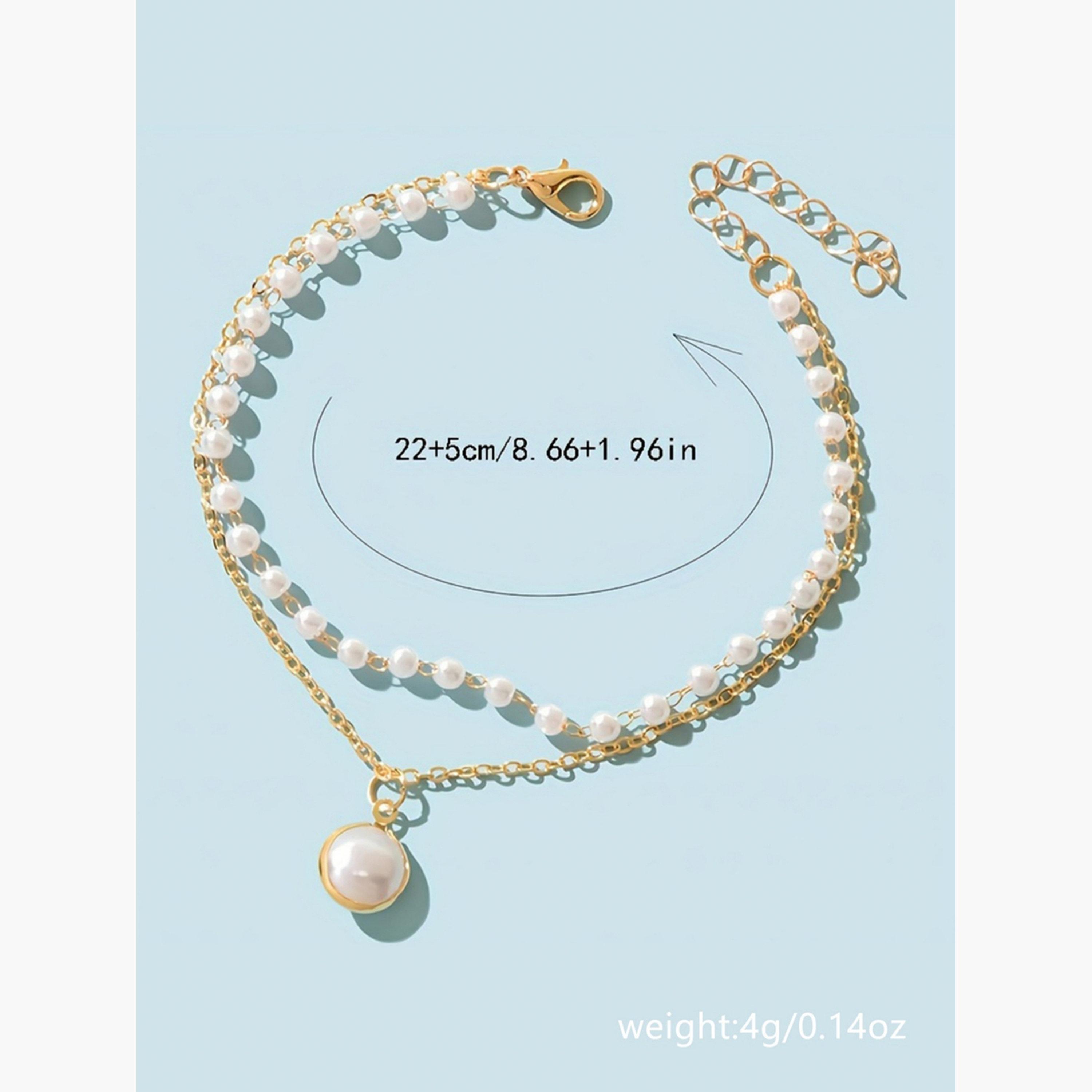 Take Two Women Gold Faux Pearl Anklet-women-watchesandjewellery-jewellery-anklets-image-3