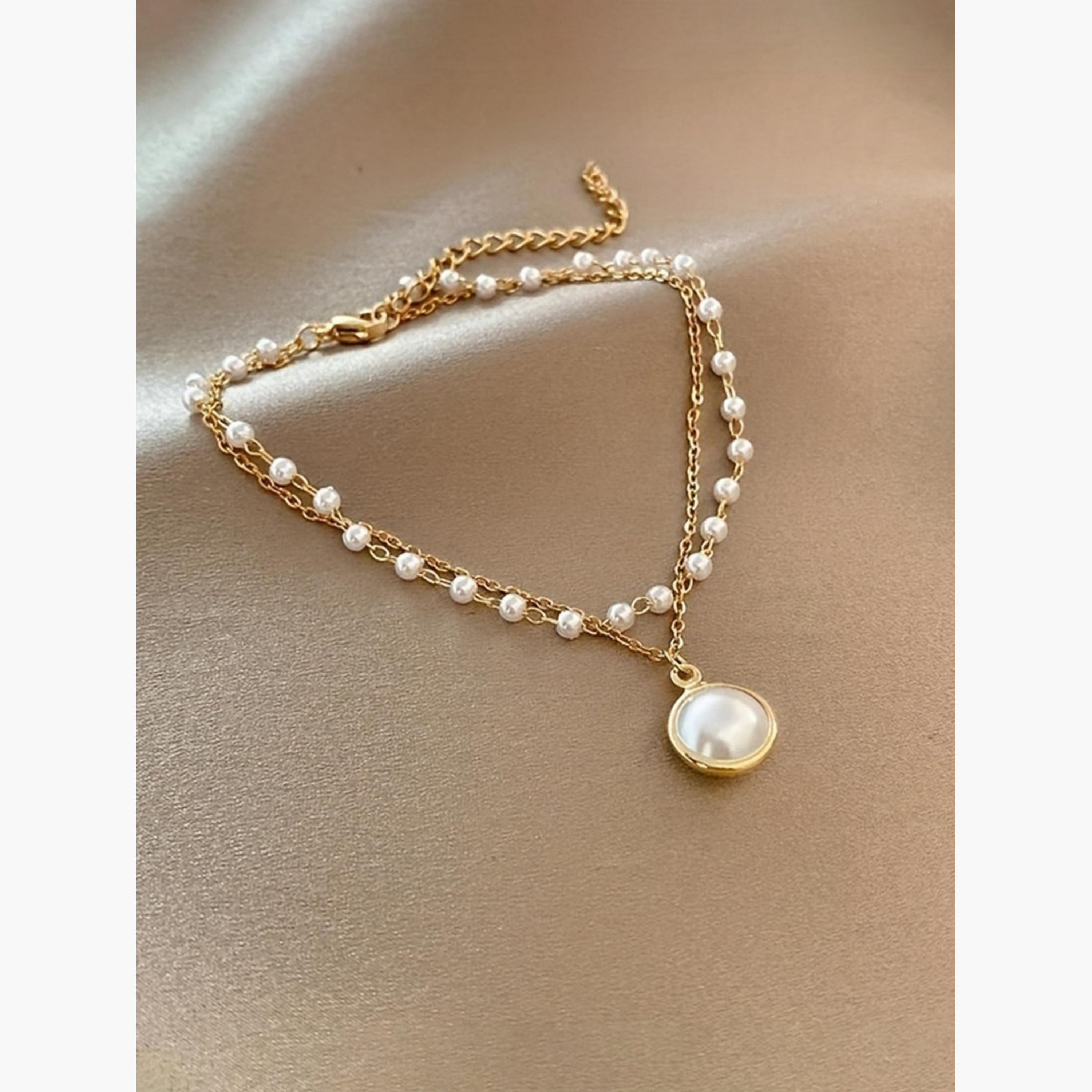 Take Two Women Gold Faux Pearl Anklet-women-watchesandjewellery-jewellery-anklets-image-4
