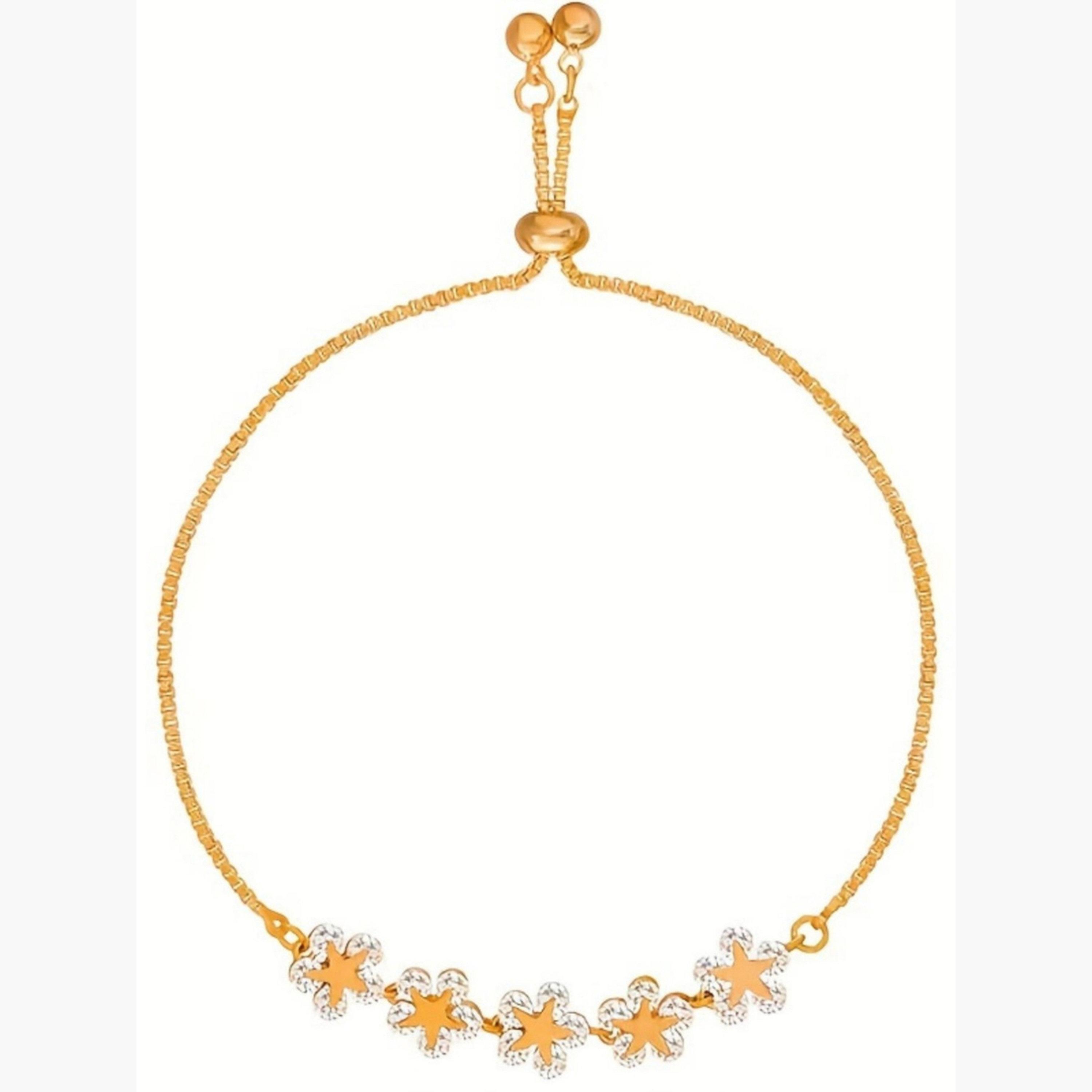 سوار زهور مرصع بالزركون قابل للتعديل-women-watchesandjewellery-jewellery-banglesandbracelets-image-1