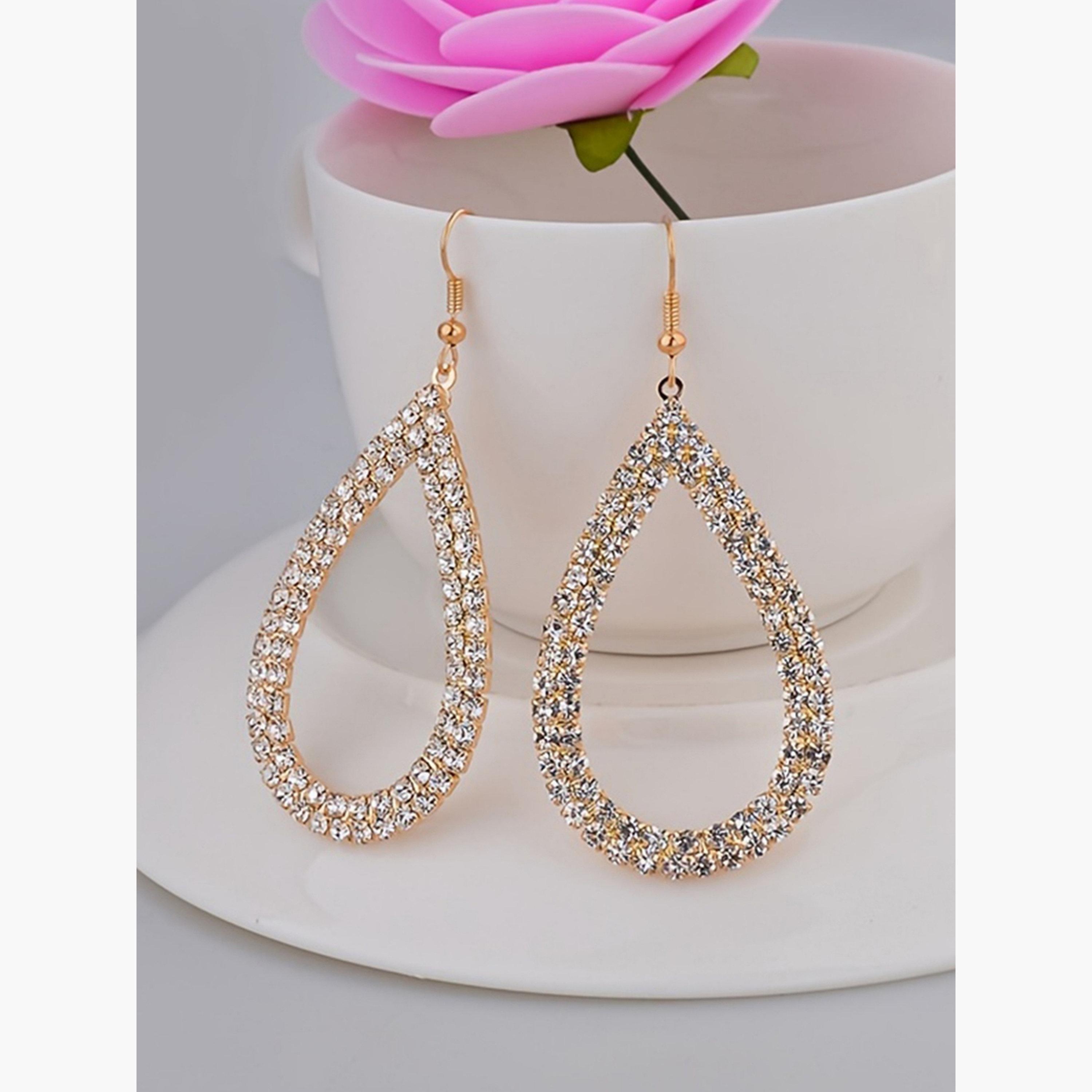 أقراط راينستون بتصميم دمعة-women-watchesandjewellery-jewellery-earrings-image-2