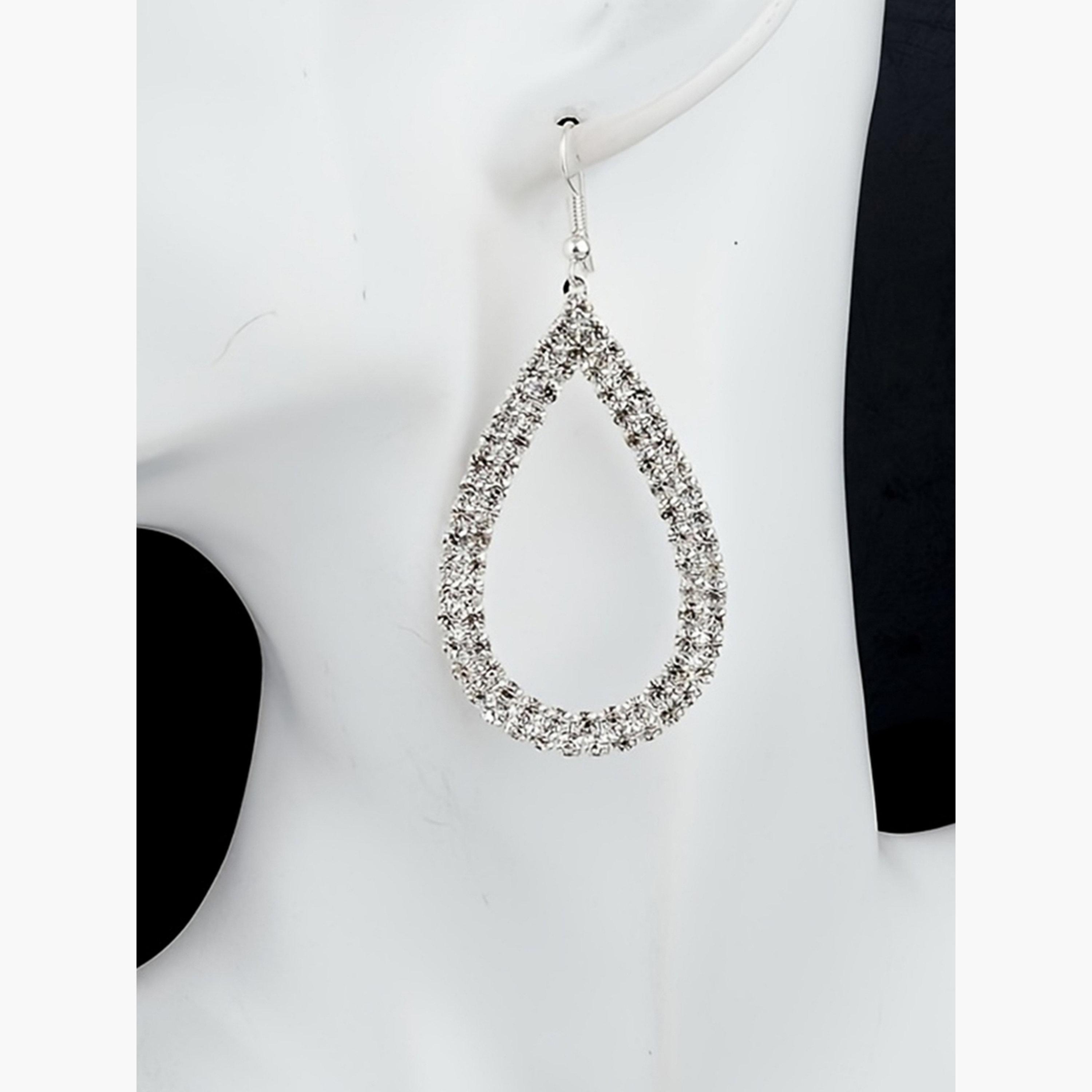 Take Two Teardrop Rhinestone Earrings-women-watchesandjewellery-jewellery-earrings-image-2