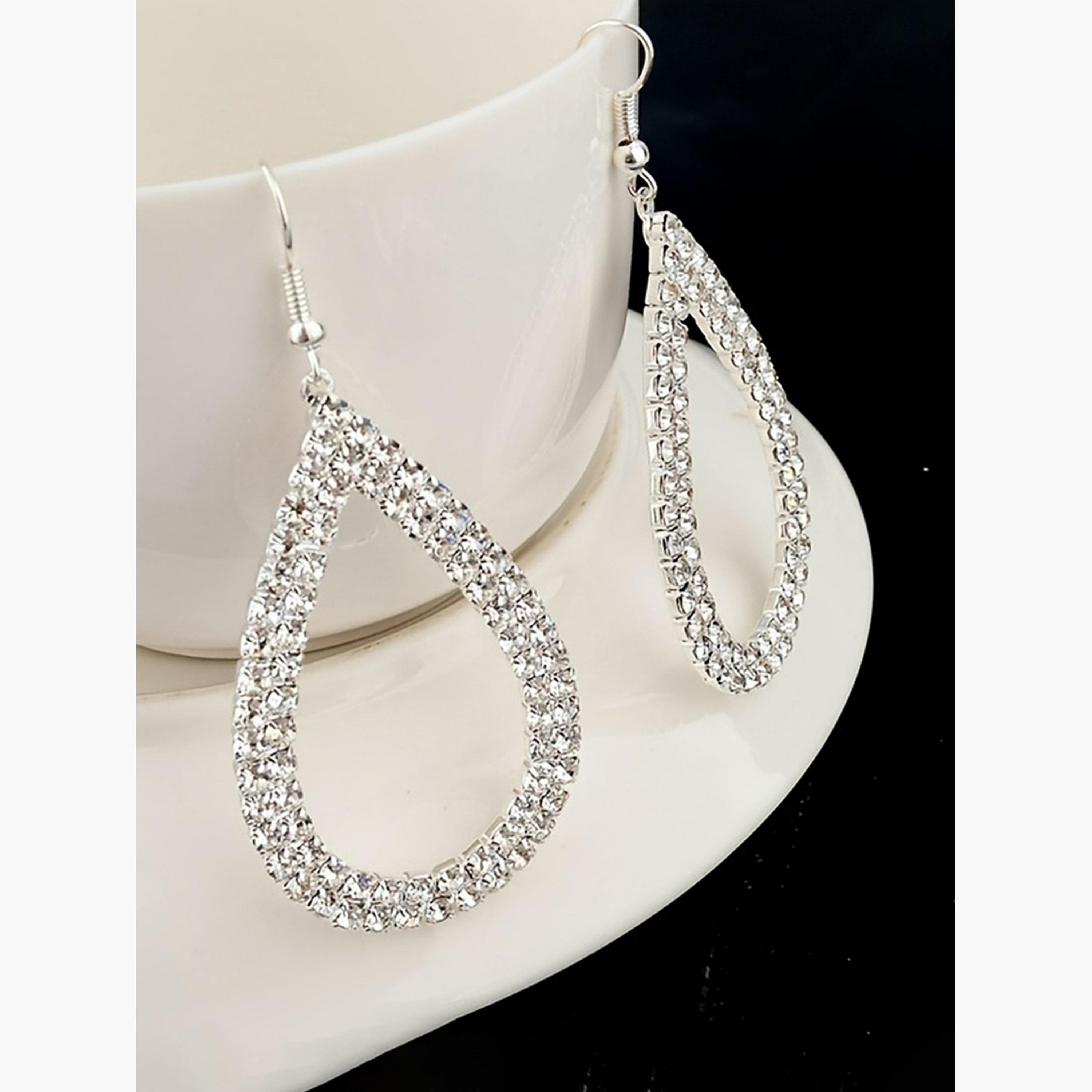 Take Two Teardrop Rhinestone Earrings-women-watchesandjewellery-jewellery-earrings-image-4