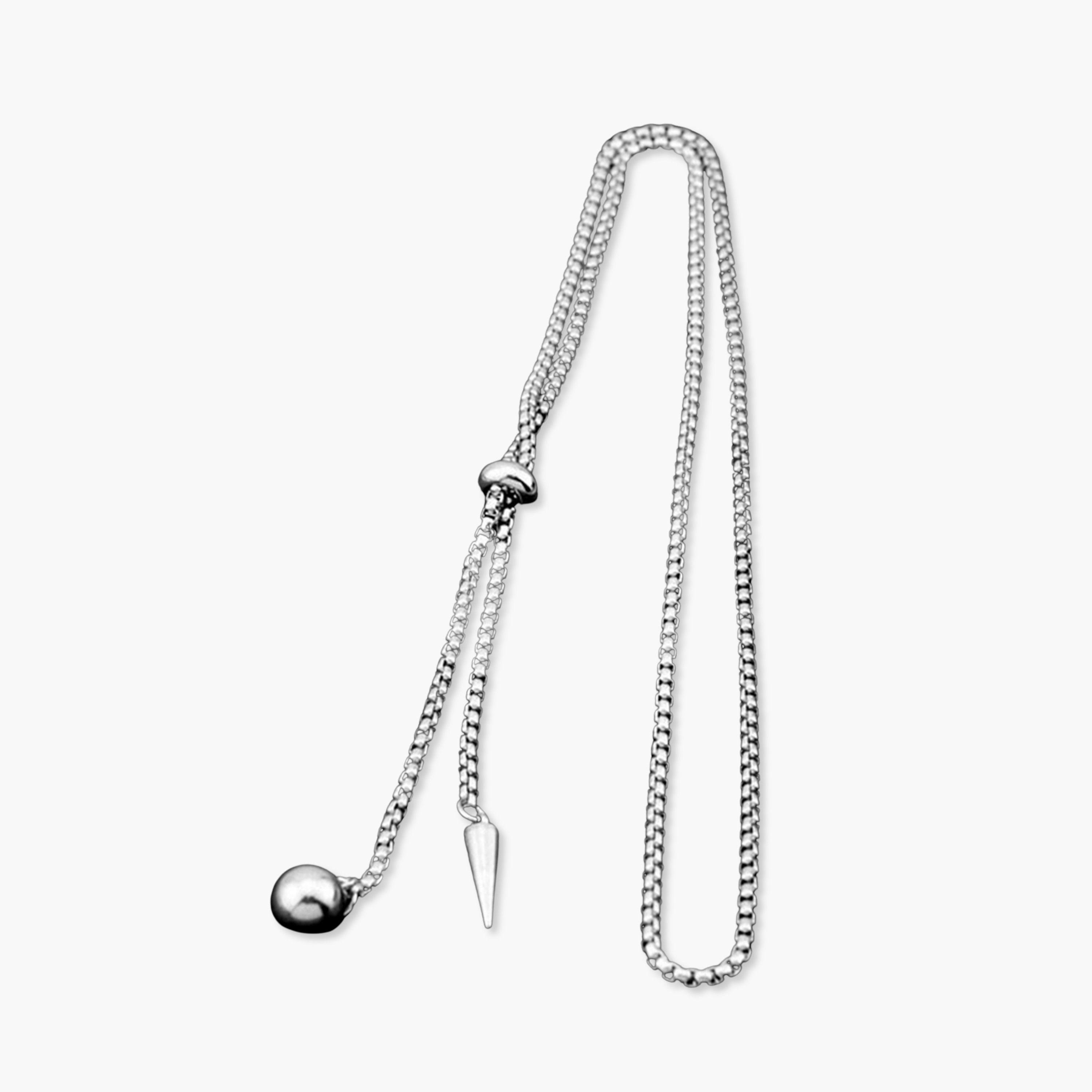 عقد سلسلة فضية قابلة للتعديل مع قلادة-women-watchesandjewellery-jewellery-necklacesandpendants-image-1