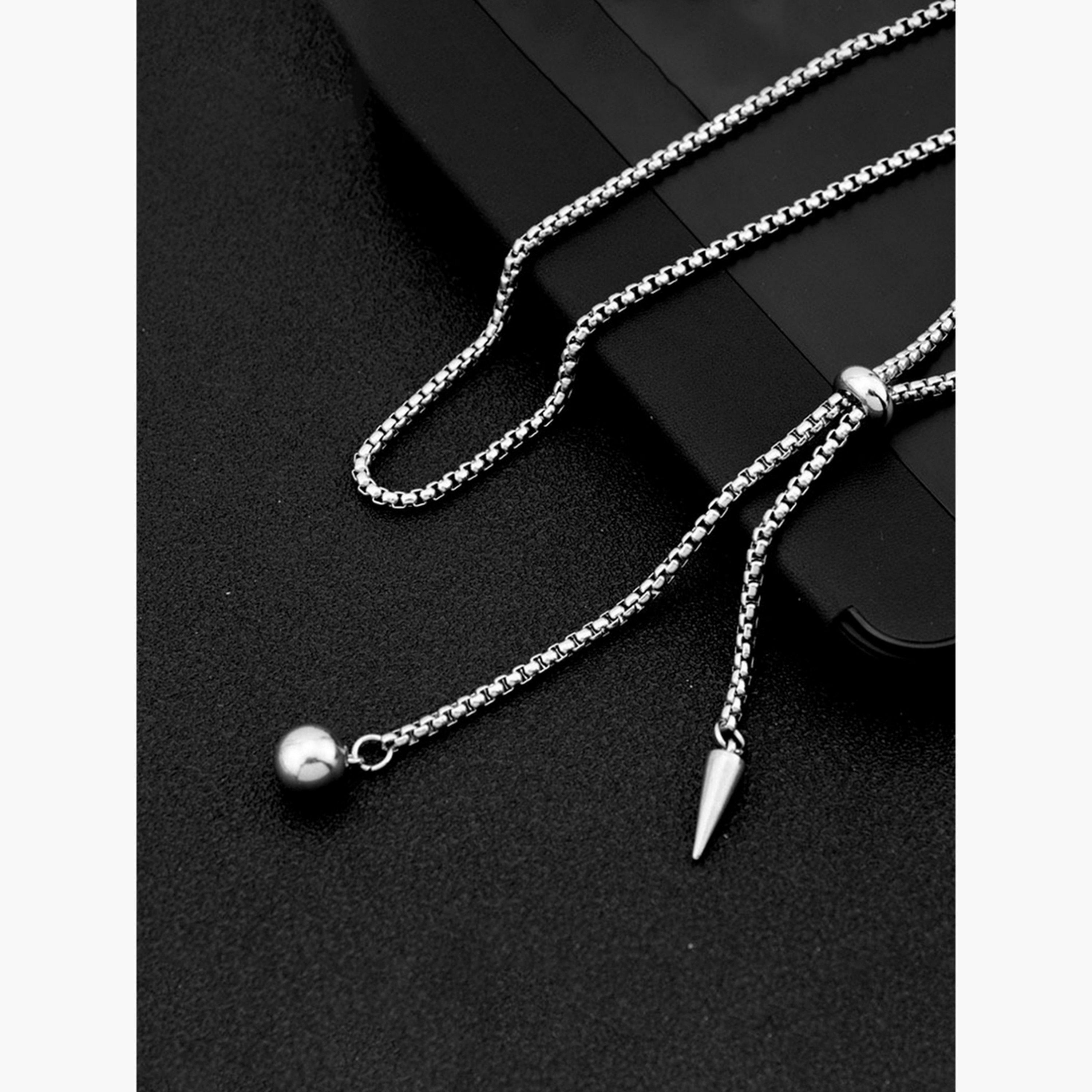 عقد سلسلة فضية قابلة للتعديل مع قلادة-women-watchesandjewellery-jewellery-necklacesandpendants-image-6