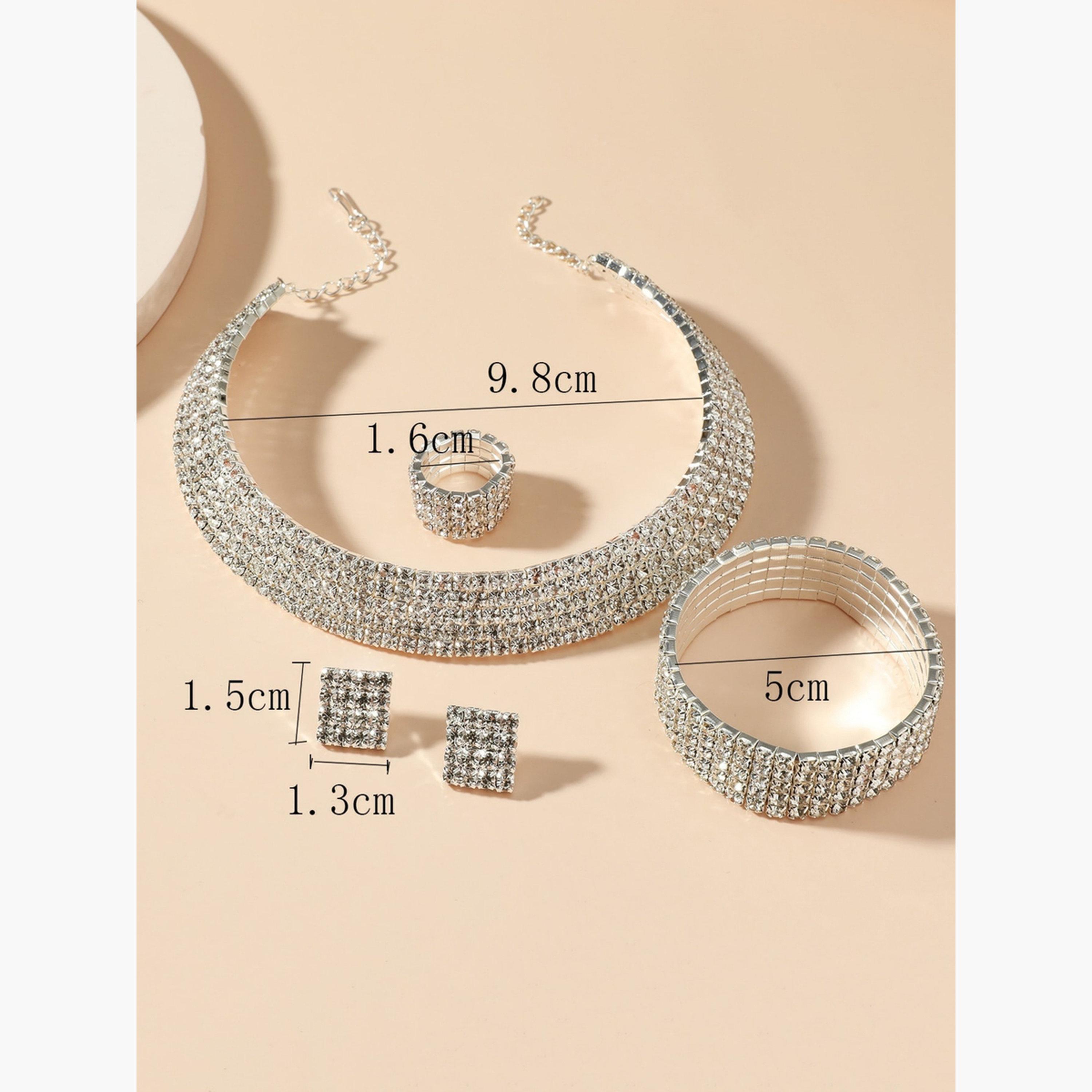 طقم من عقد وسوار وخاتم وأقراط مرصع بالراين-women-watchesandjewellery-jewellery-jewellerysets-image-4
