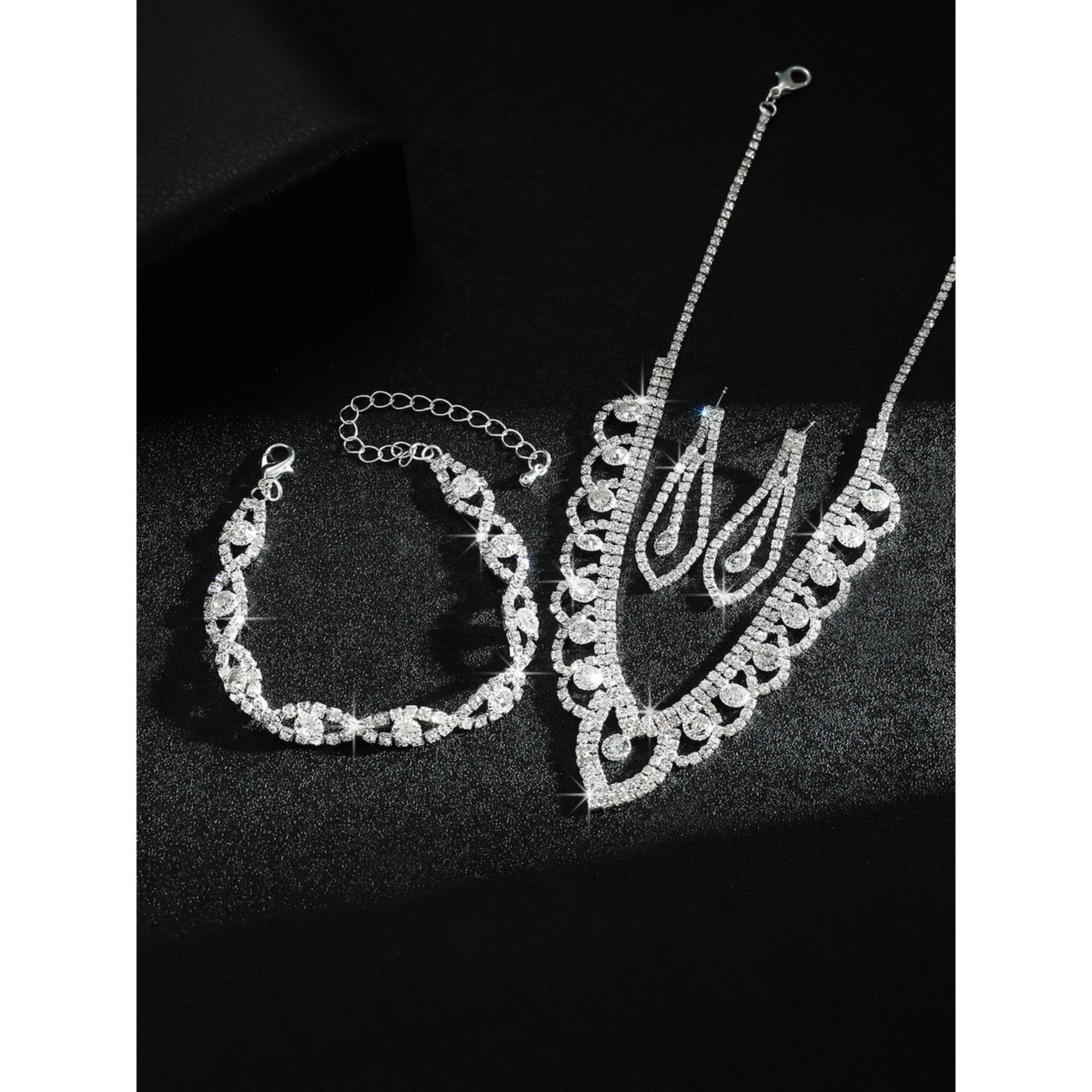 مجموعة من قلادة وسوار وأقراط مرصعة بأحجار الراين-women-watchesandjewellery-jewellery-jewellerysets-image-5