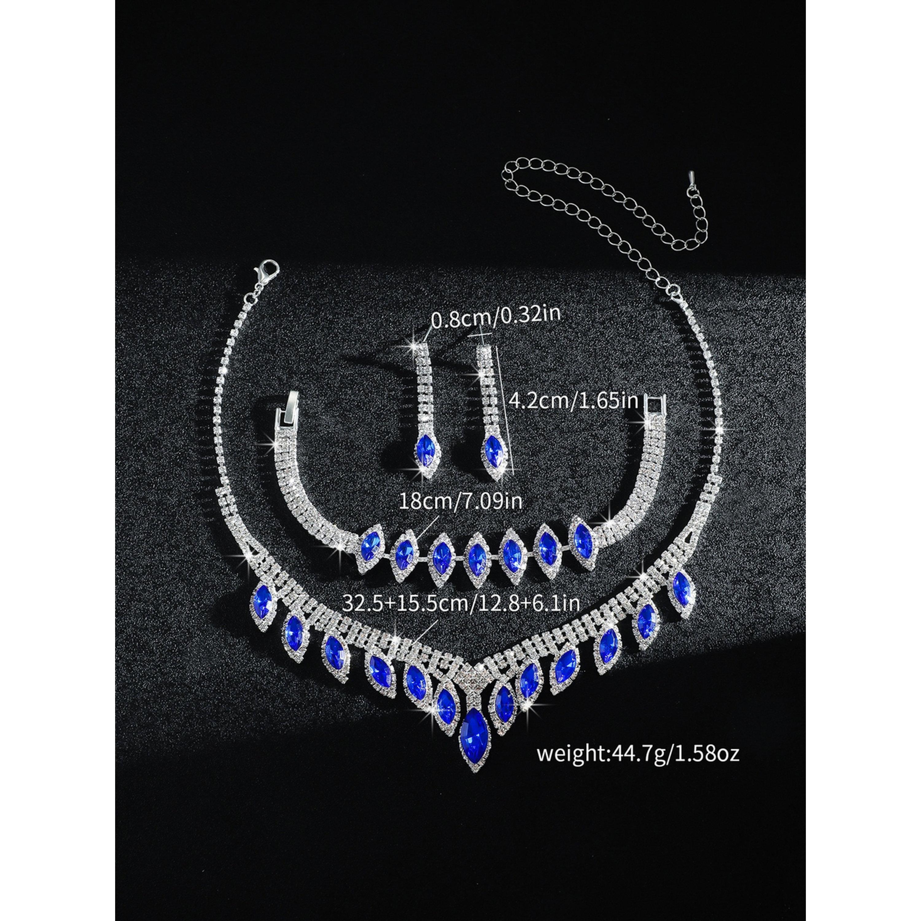 مجموعة من قلادة وسوار وأقراط مرصعة بأحجار الراين-women-watchesandjewellery-jewellery-jewellerysets-image-5