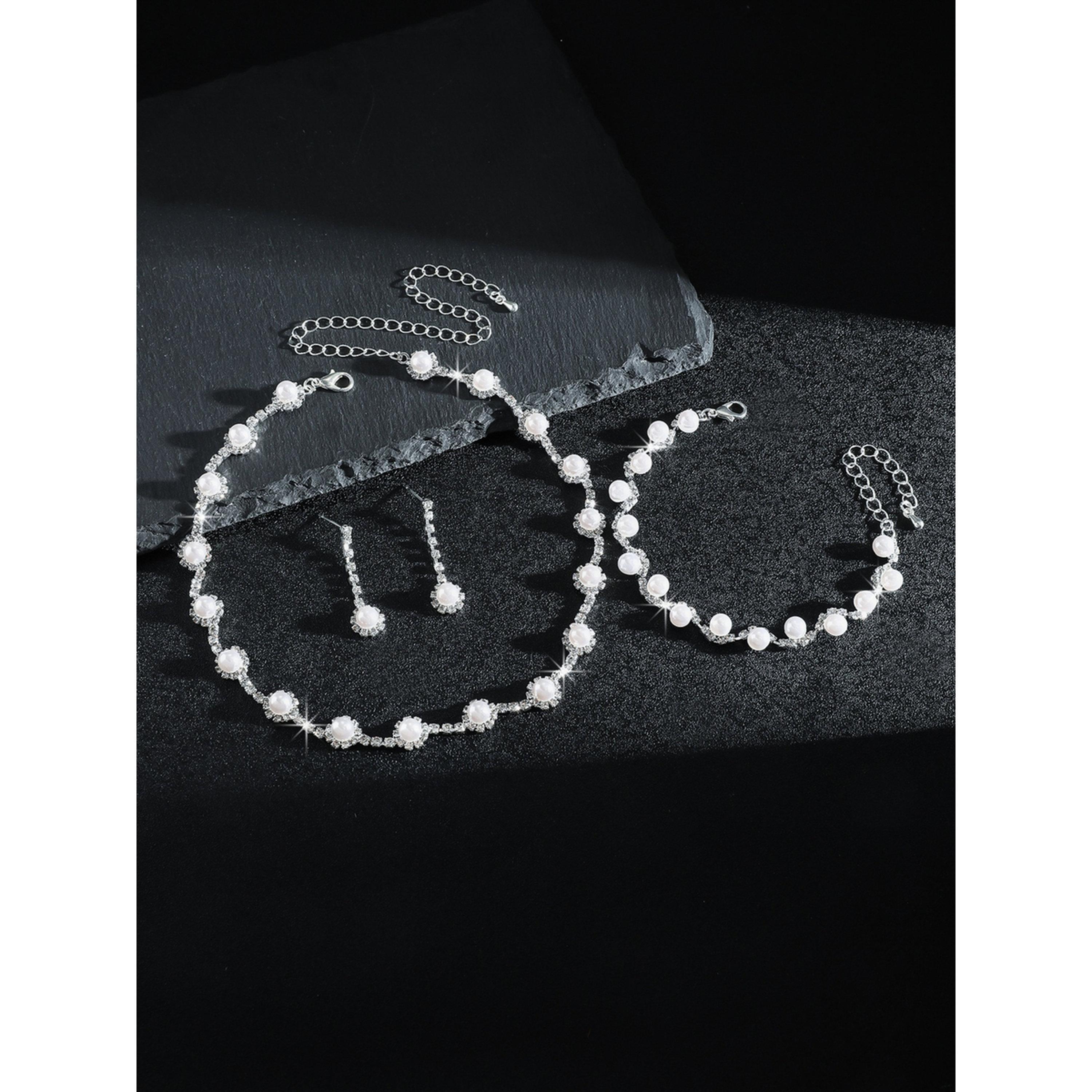مجموعة من قلادة وسوار وأقراط بلؤلؤ صناعي وأحجار الراين-women-watchesandjewellery-jewellery-jewellerysets-image-5