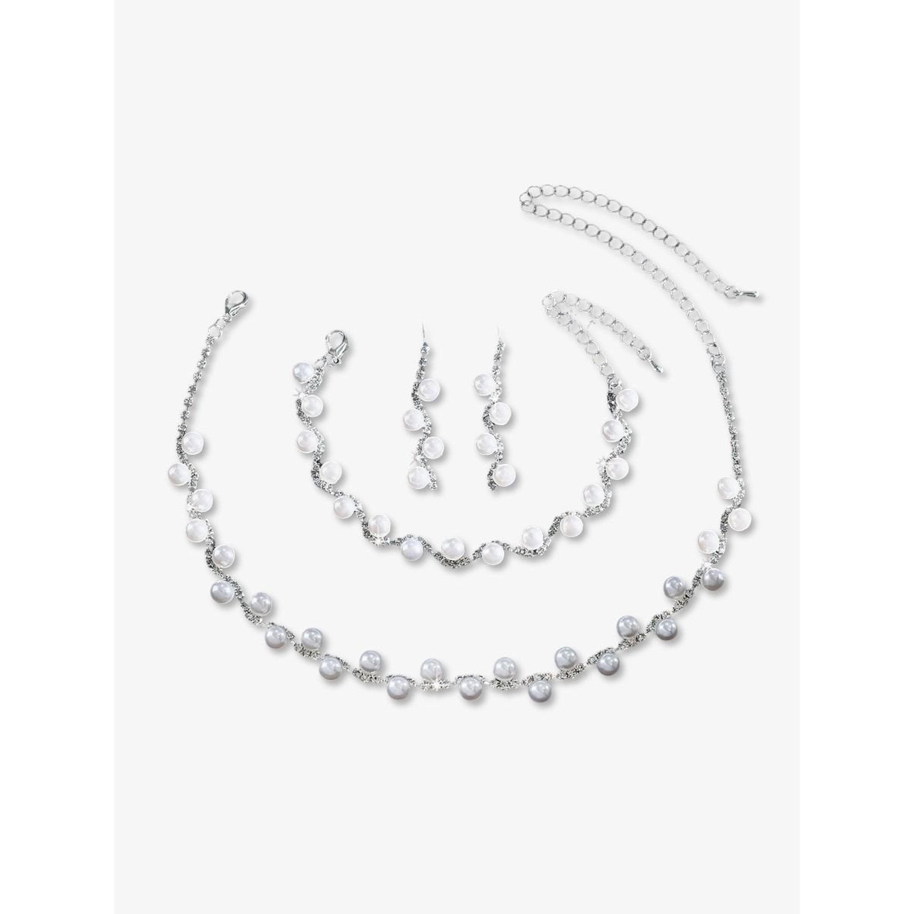 مجموعة من قلادة وسوار وأقراط بلؤلؤ صناعي وأحجار الراين-women-watchesandjewellery-jewellery-jewellerysets-image-1